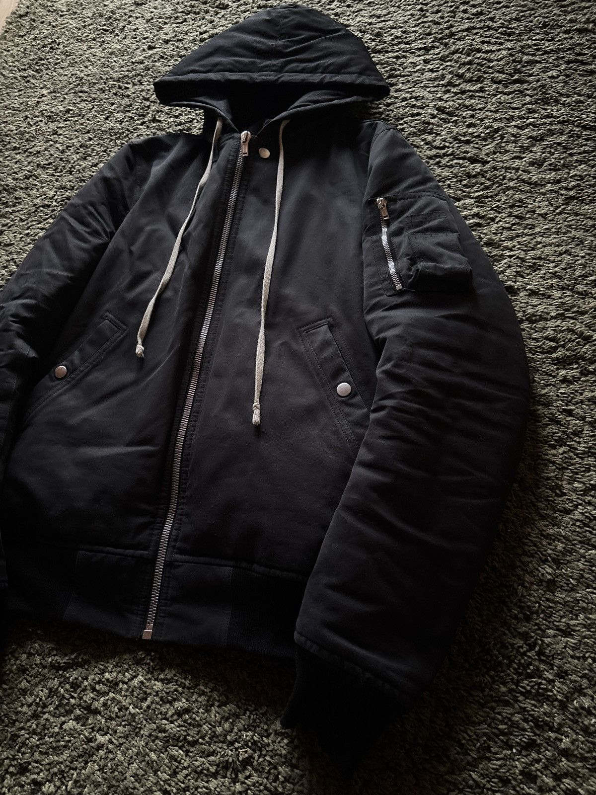 Rick Owens AW17 Rick Owens „Glitter” MA1 Down Hooded Bomber Jacket Size US M / EU 48-50 / 2 - 3 Thumbnail