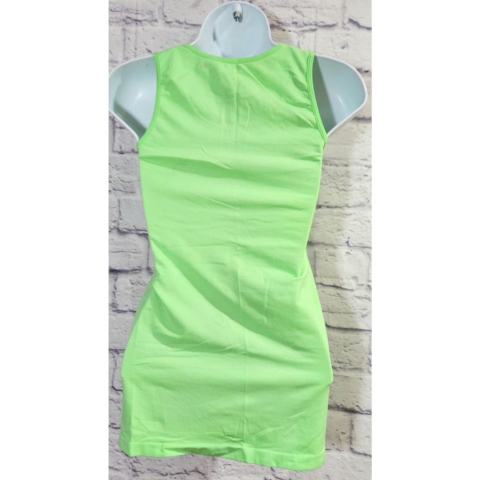 Other Love Charm Lime Green Round Neck Tank Top One Size Size ONE SIZE - 3 Thumbnail