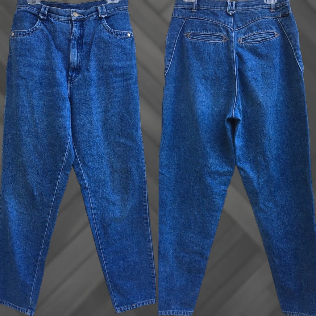 Vintage VINTAGE Seattle Blues Jeans High Waist 80s Tapered Leg Jeans, Size 15, 30.5 in Waist, 31.5 in Inseam, Blue, Denim, Juniors, Casual, Mens Girls Womens Size 36" / US 14 / IT 50 - 1 Thumbnail
