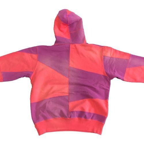 Supreme Supreme Patchwork Bright Coral Pink Hoodie - Size Medium Size US M / EU 48-50 / 2 - 3 Thumbnail