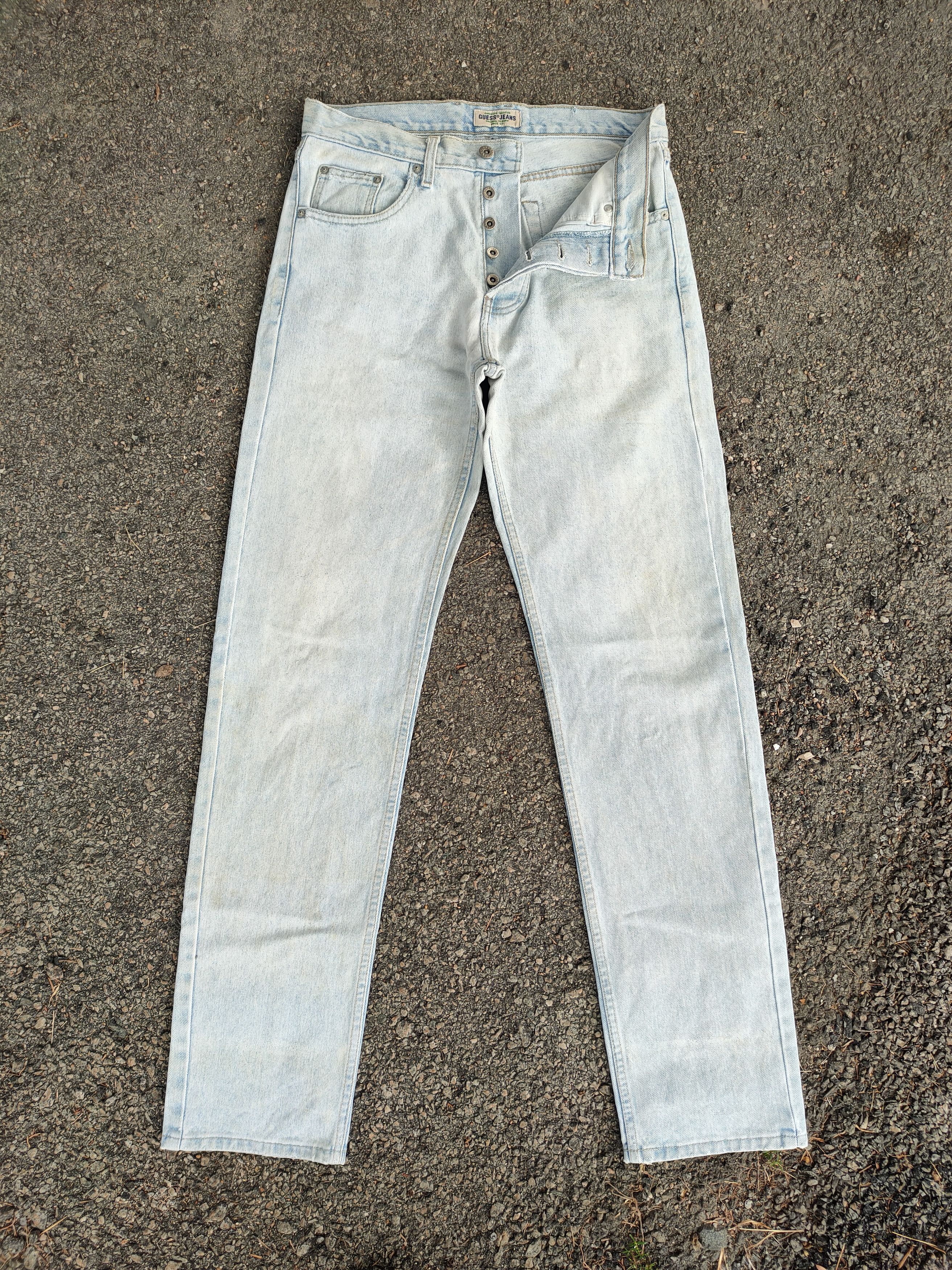 Guess VINTAGE GUESS BUTTON FLY FADED BLUE JEANS DENIM PANTS Size US 32 / EU 48 - 1 Thumbnail