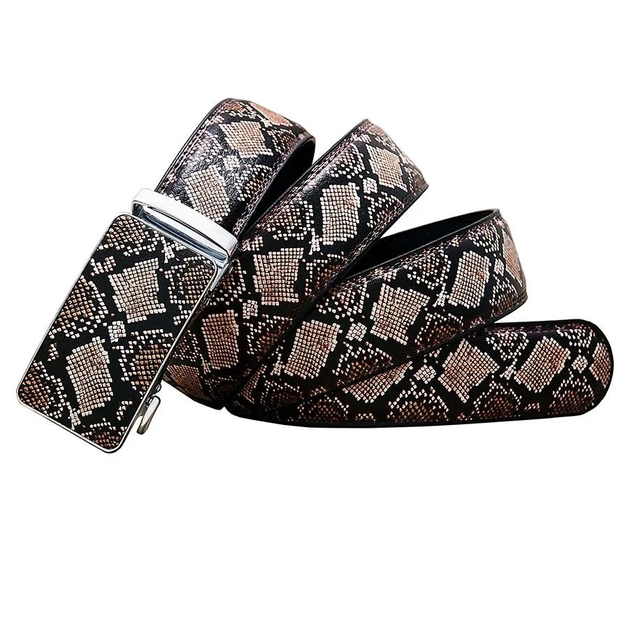 Japanese Brand × Leather Snake Pattern Leather Automatic Buckle Belt Size ONE SIZE - 2 Thumbnail