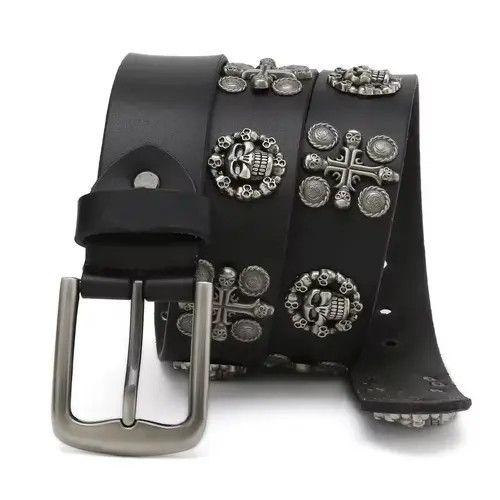 VIBE Cross Skull Rivet Belt Size ONE SIZE - 2 Thumbnail