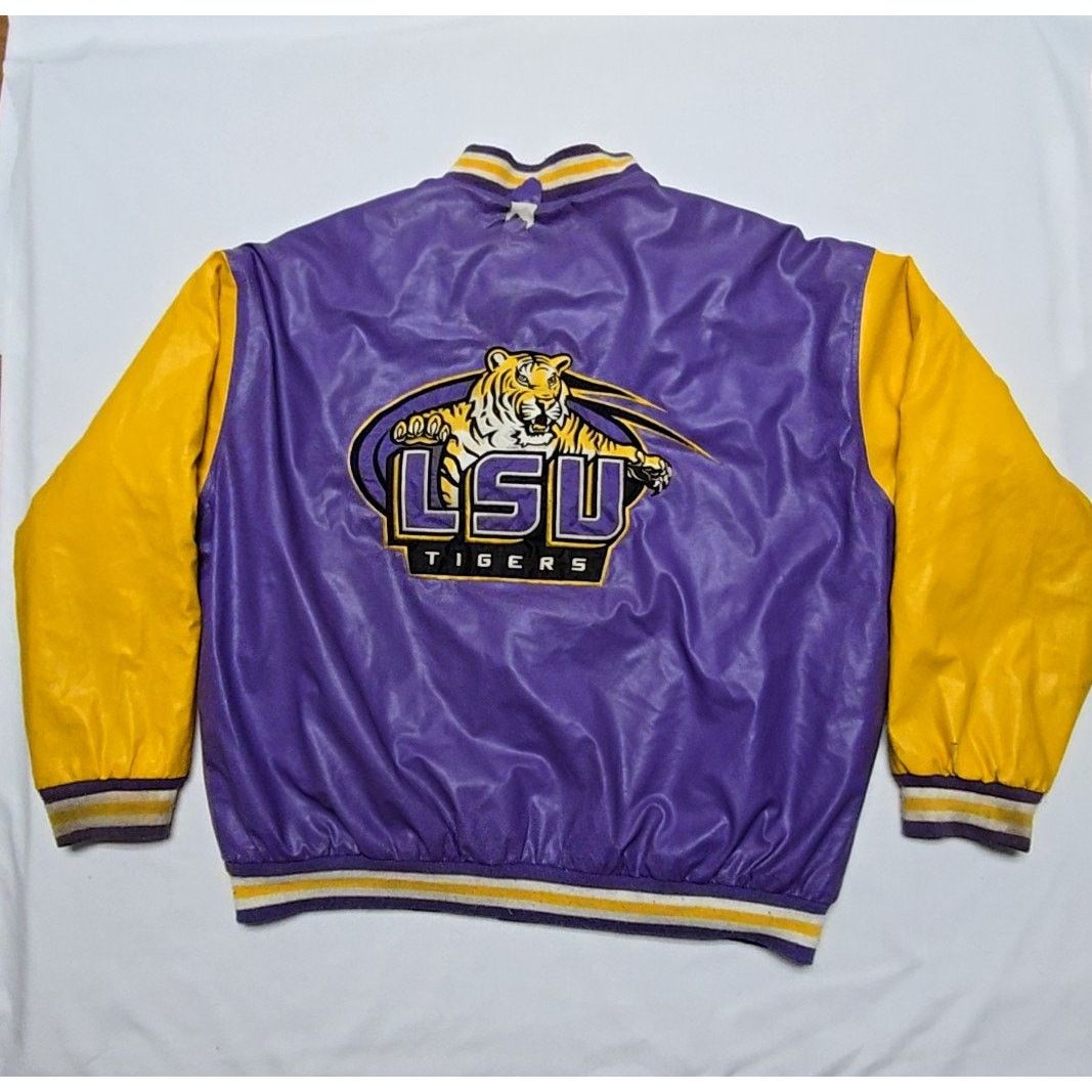 Steve And Barrys Vintage LSU Tigers Purple Yellow Varsity Jacket 90s XL Size US XL / EU 56 / 4 - 1 Thumbnail
