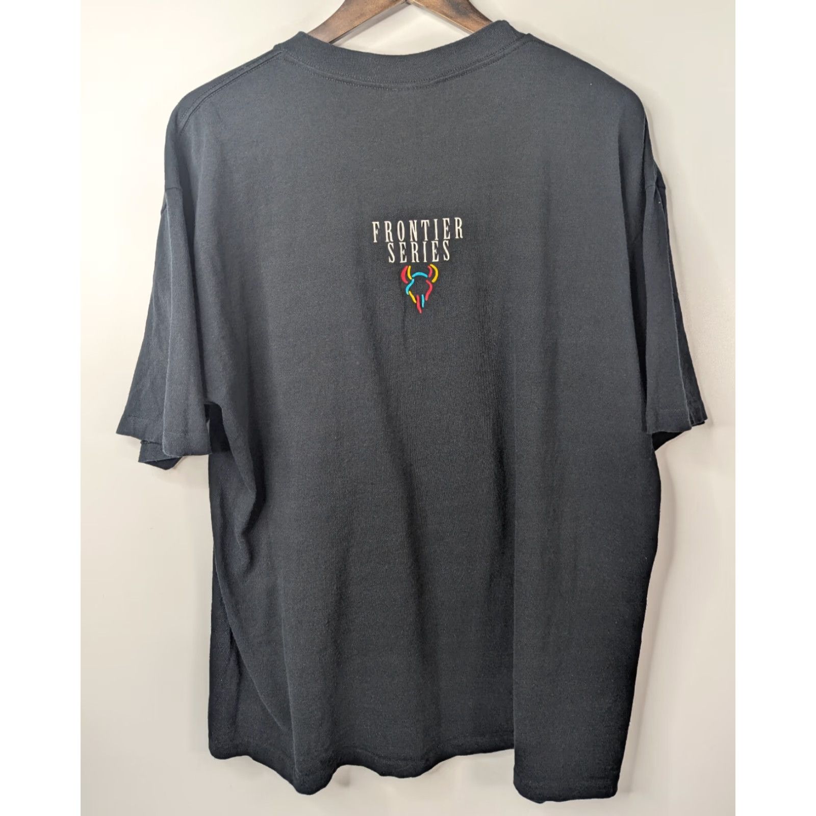 Vintage VINTAGE Frontier Series Ghost Trails Horse Rider Shirt XL Black Unisex Adults Crew Neck Short Sleeve USA Made 80s 90s Mens Womens Boys Girls Size US L / EU 52-54 / 3 - 3 Thumbnail