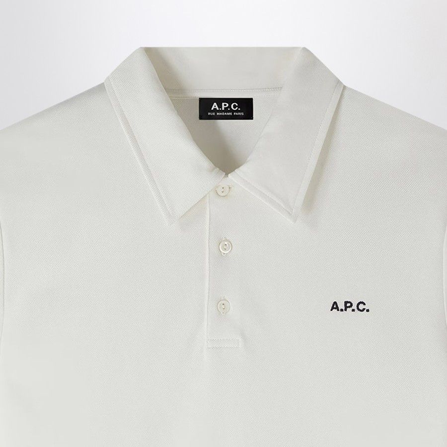 A.P.C. o1d2blof0226 Logo Polo Shirt in White Size US XL / EU 56 / 4 - 2 Thumbnail