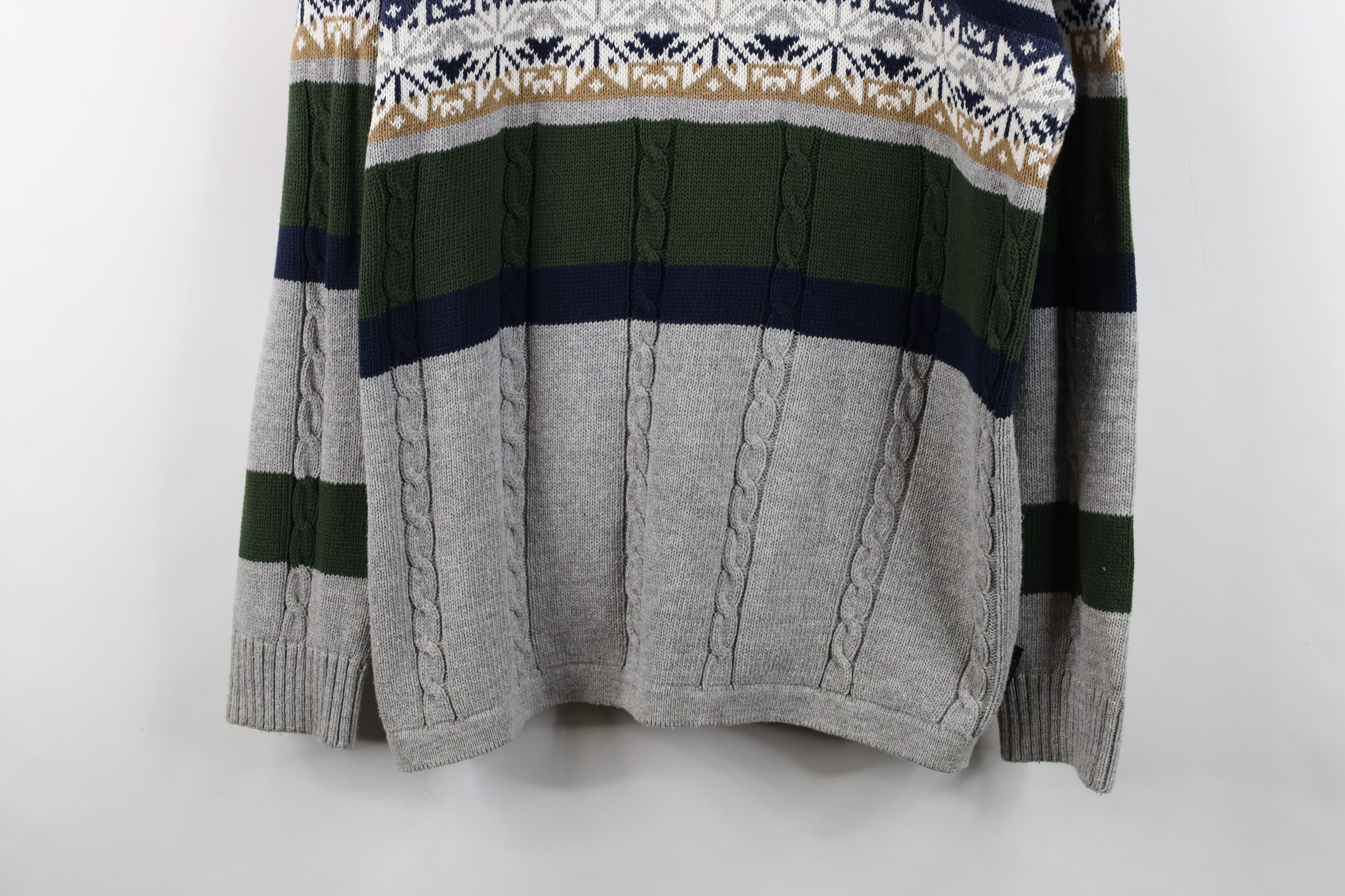 Ralph Lauren Vintage 90s Chaps Ralph Lauren Block Cable Knit Sweater Size US L / EU 52-54 / 3 - 3 Thumbnail