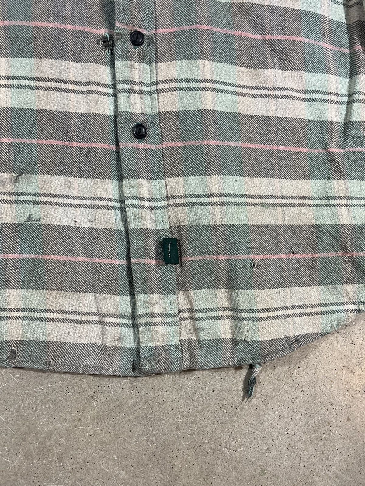 Vintage Vintage Woven Cotton Flannel Shirt Distressed Faded Gray Size US M / EU 48-50 / 2 - 5 Thumbnail