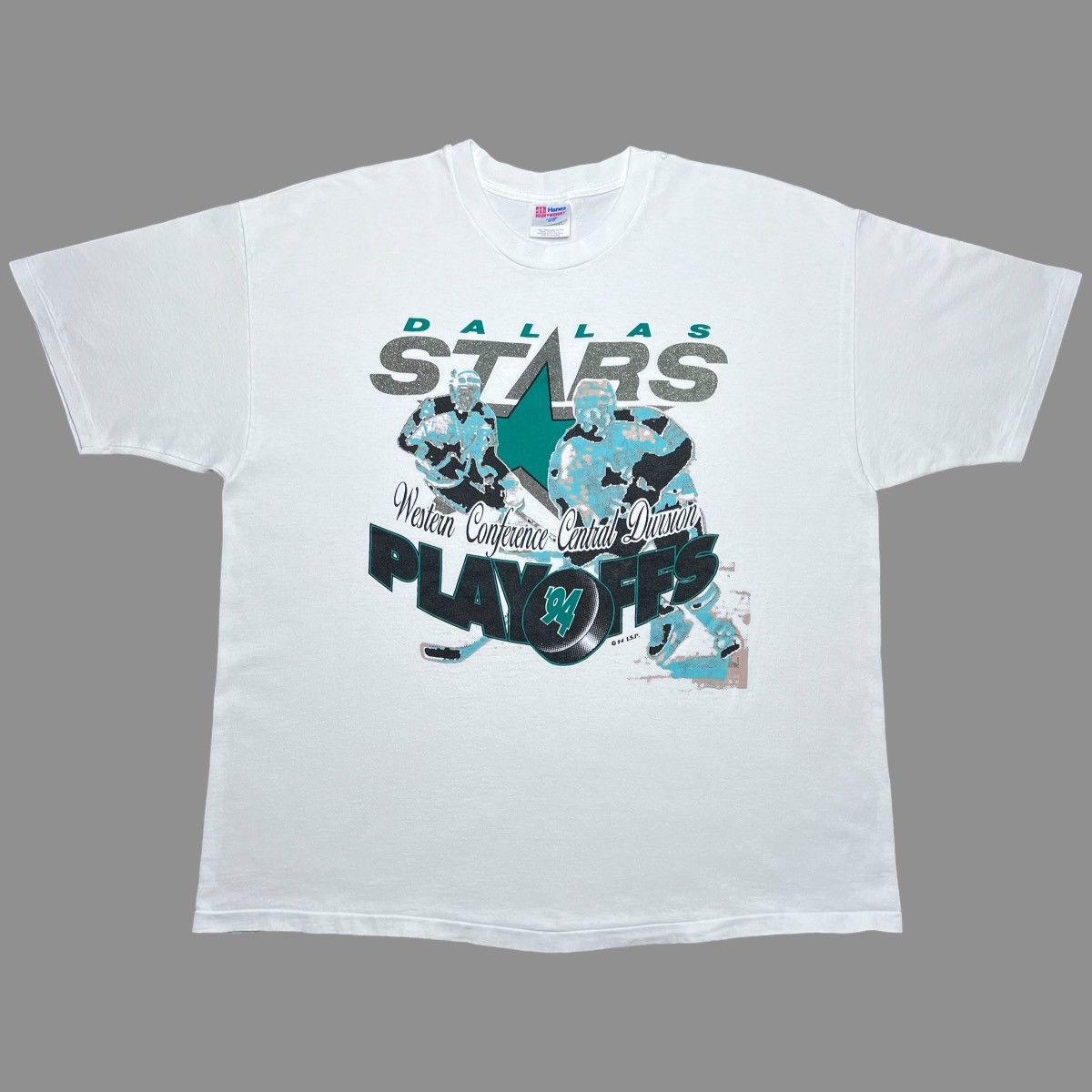 NHL × Vintage Vtg 1994 NHL Dallas Stars Western Conference Playoffs Tee Size US XXL / EU 58 / 5 - 1 Thumbnail