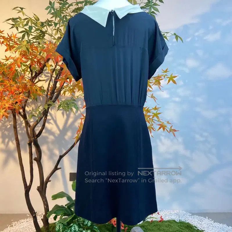 Miu Miu Miu Miu Navy Wool Dress Size L . Size L / US 10 / IT 46 - 2 Thumbnail