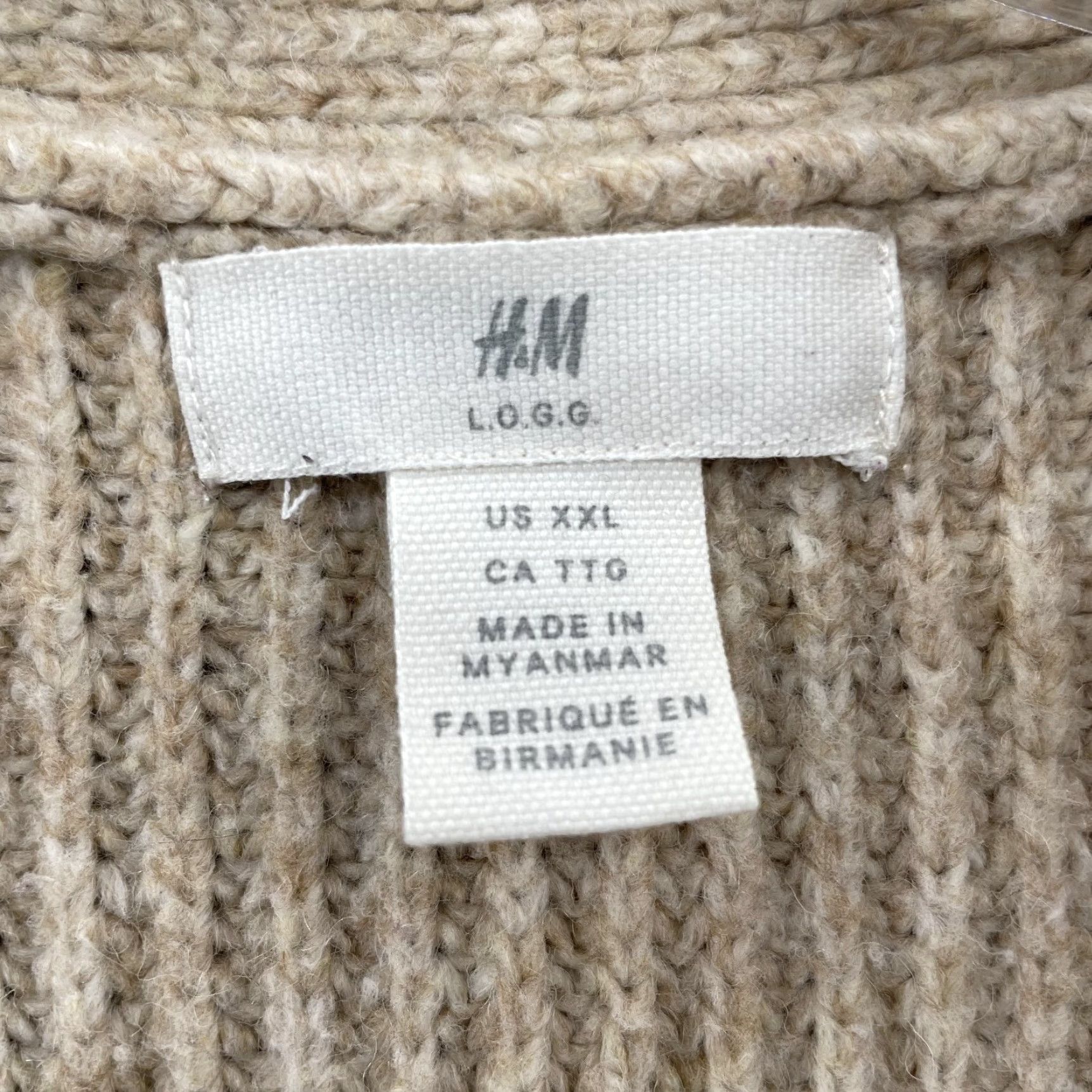 H&M H&M Open Cardigan Womens XXL Knit Corpcore Classic Travel Preppy Normcore Office Cardigan Womens 2XL Beige Knit Open 90s Preppy Travel Office Classic Size XXL / US 16-18 / IT 52-54 - 2 Thumbnail