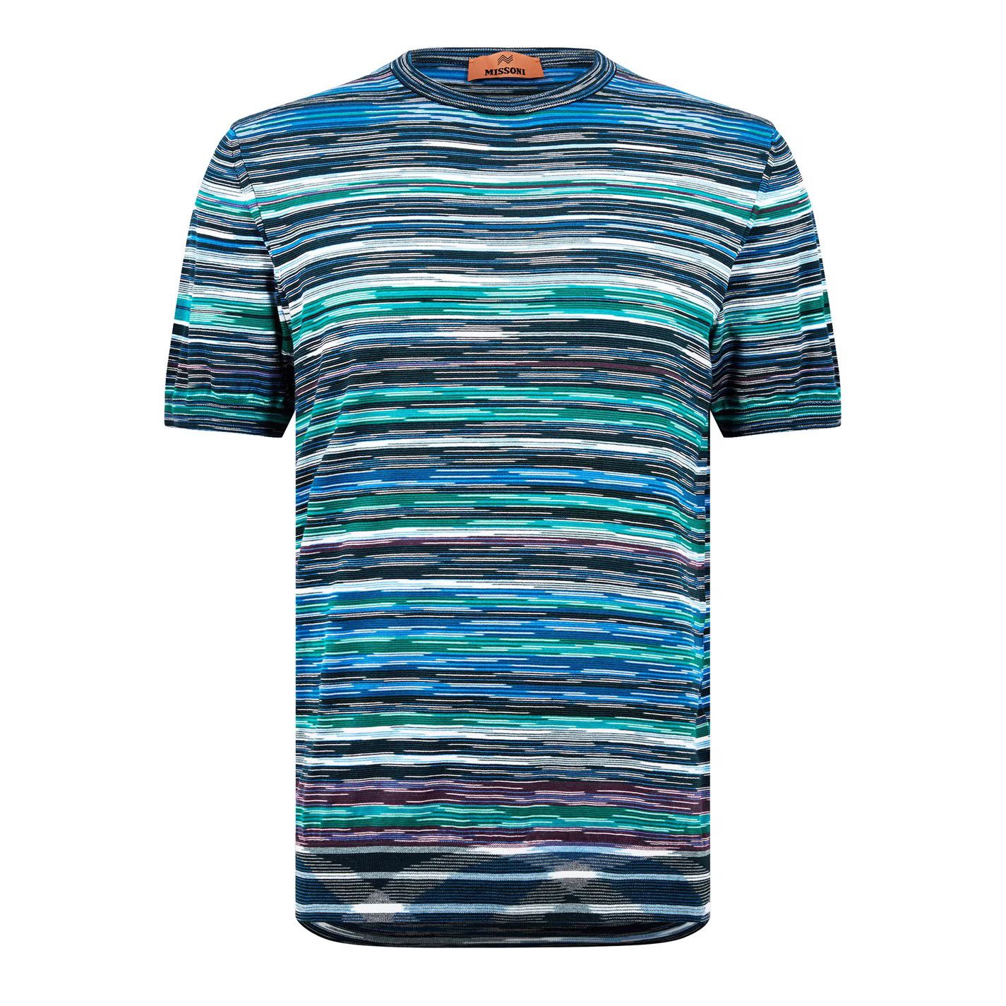 Missoni o1g2r1mq0426 Striped Crew T-Shirt in Multicolor Size US XL / EU 56 / 4 - 1 Thumbnail