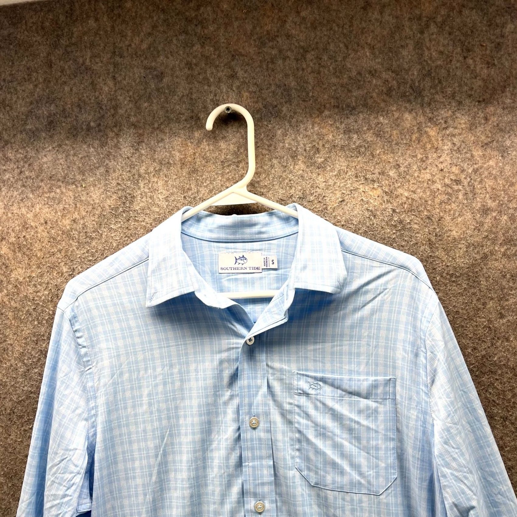 Southern Tide Southern Tide Shirt Mens Small Blue Button-Down Classic Stretch Plaid Knit Check Shirt Size US S / EU 44-46 / 1 - 6 Thumbnail