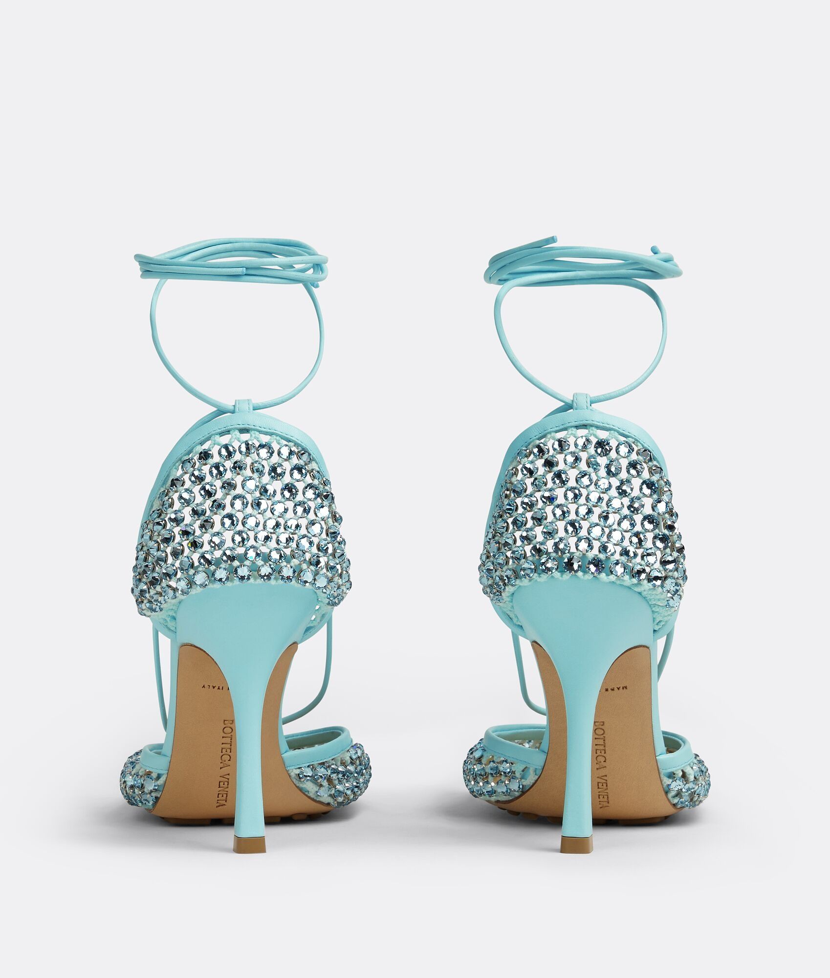 Bottega Veneta o1n1vont0924 Stretch Sandal Fabric Leather in Light Blue Size US 9.5 / IT 39.5 - 3 Thumbnail