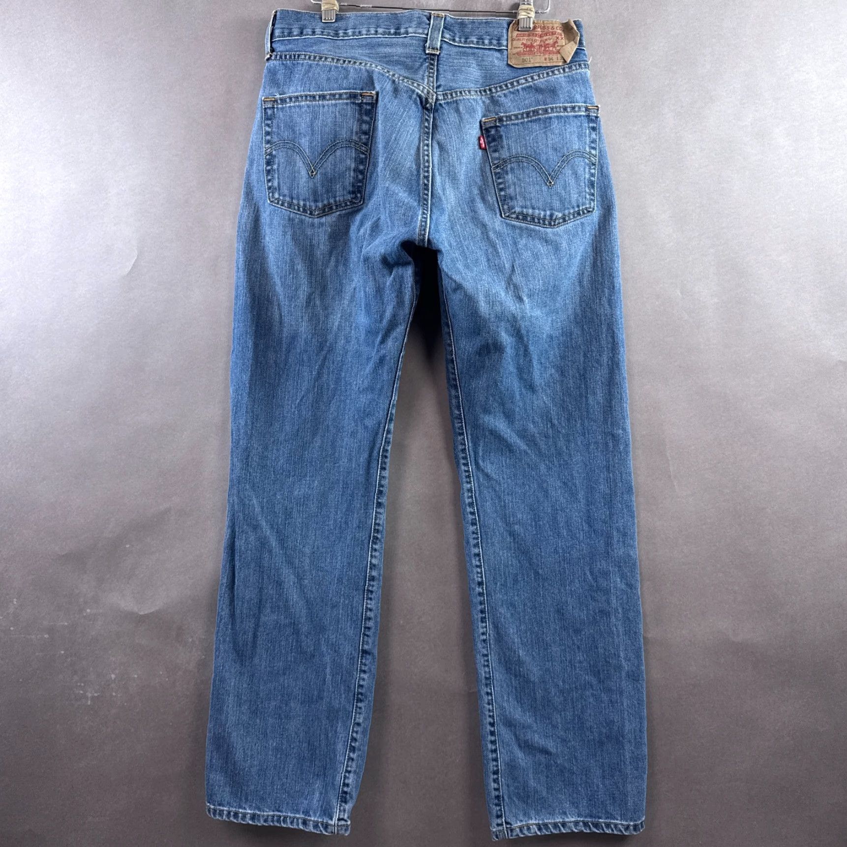 Levi's Levi's 501 Jeans Mens 32x32 Blue Denim Button Fly Faded Washout Vintage No? (Tag34x32) Size US 34 / EU 50 - 4 Thumbnail