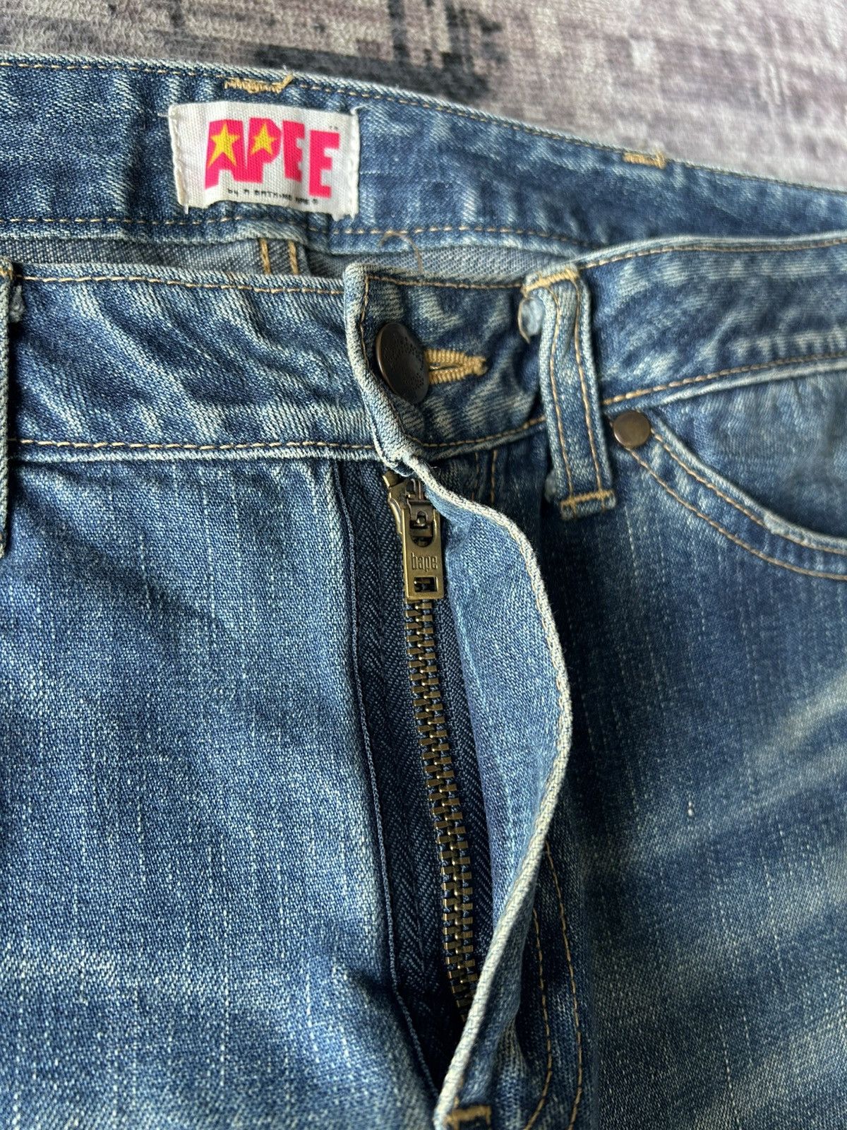 Bape Bape Back Print *A Bathing Ape* Jeans Size 33" - 9 Thumbnail