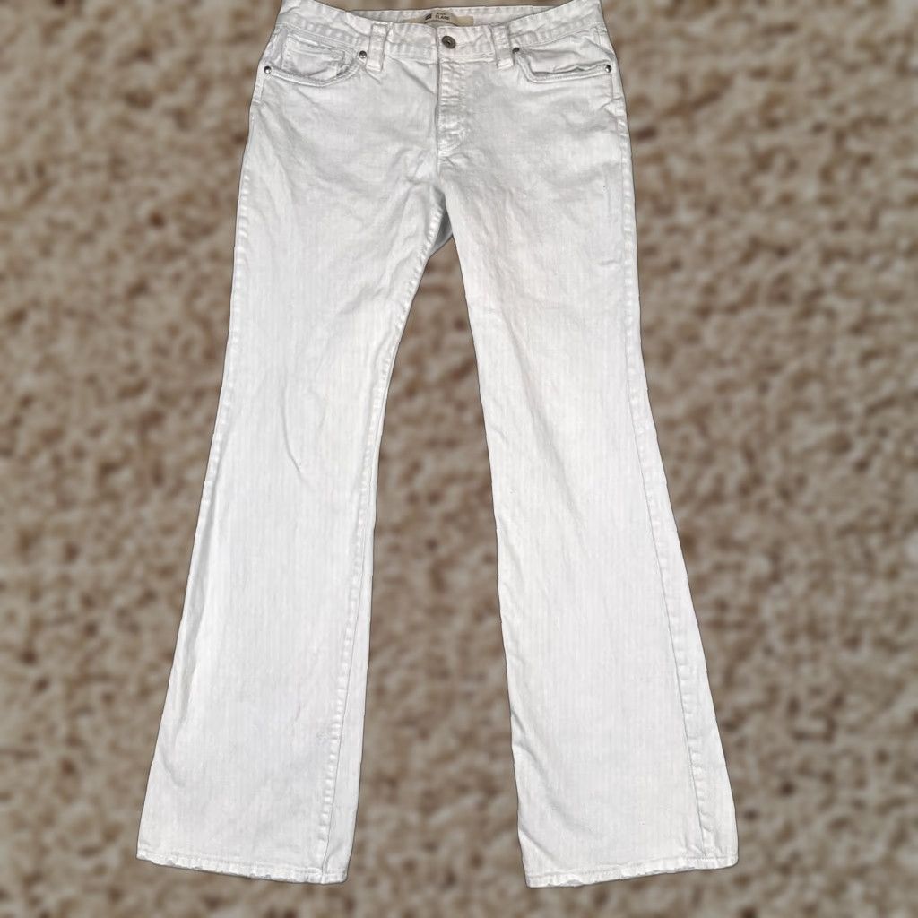 Gap Gap Jeans Womens 12 L White Denim Curvy Flare Mid Rise Cotton READ ME 33x34 Size 34" / US 12 / IT 48 - 1 Thumbnail