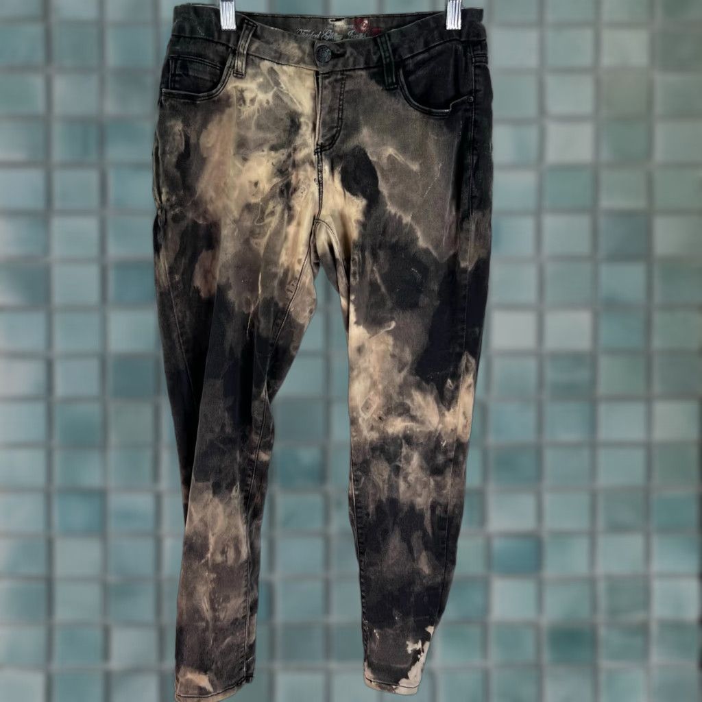 Faded Glory Faded Glory Tie Dye Pants Siz 10P Black Brown Size 32" / US 10 / IT 46 - 1 Thumbnail