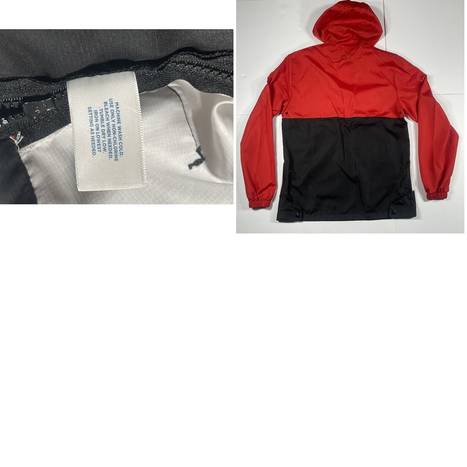 Vintage ARIZONA JEAN CO Windbreaker Mens S Small Red/Black Vented Hooded SideZip Jacket Size US 29 - 8 Thumbnail