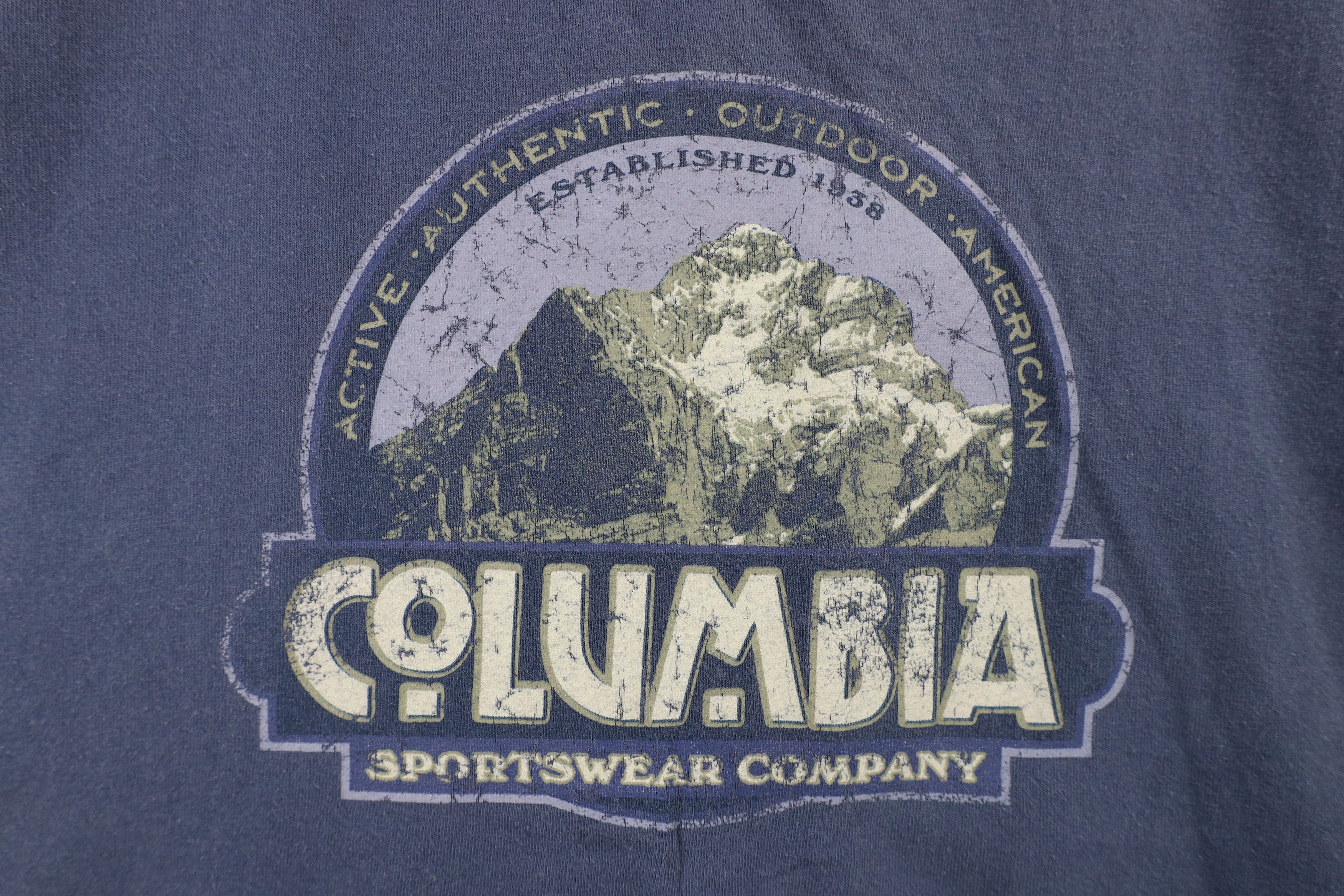 Columbia × Vintage Vintage 90s Columbia Spell Mountains Short Sleeve T-Shirt Size US L / EU 52-54 / 3 - 4 Thumbnail