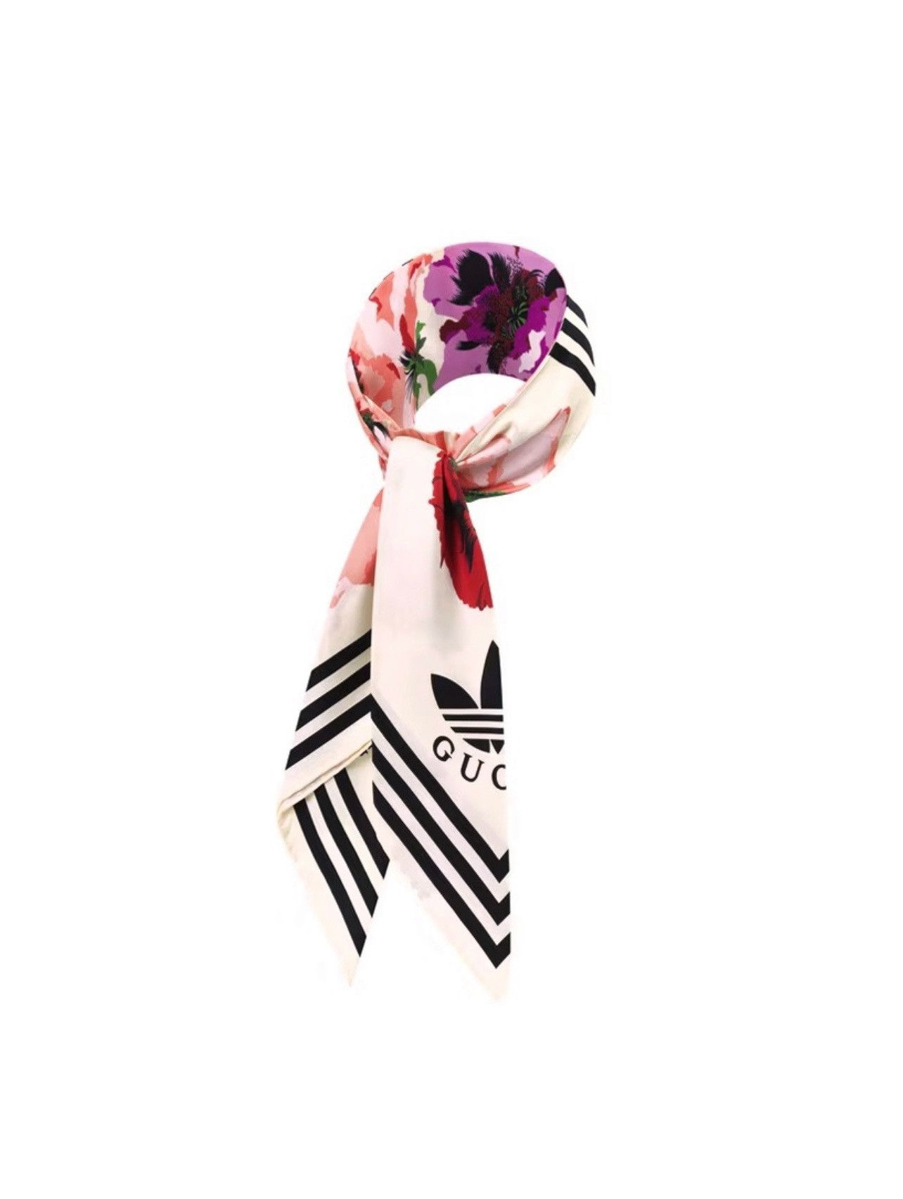 Gucci Gucci x Adidas Logo Hairband M/57 Silk Ivory hair scarf Size ONE SIZE - 9 Thumbnail