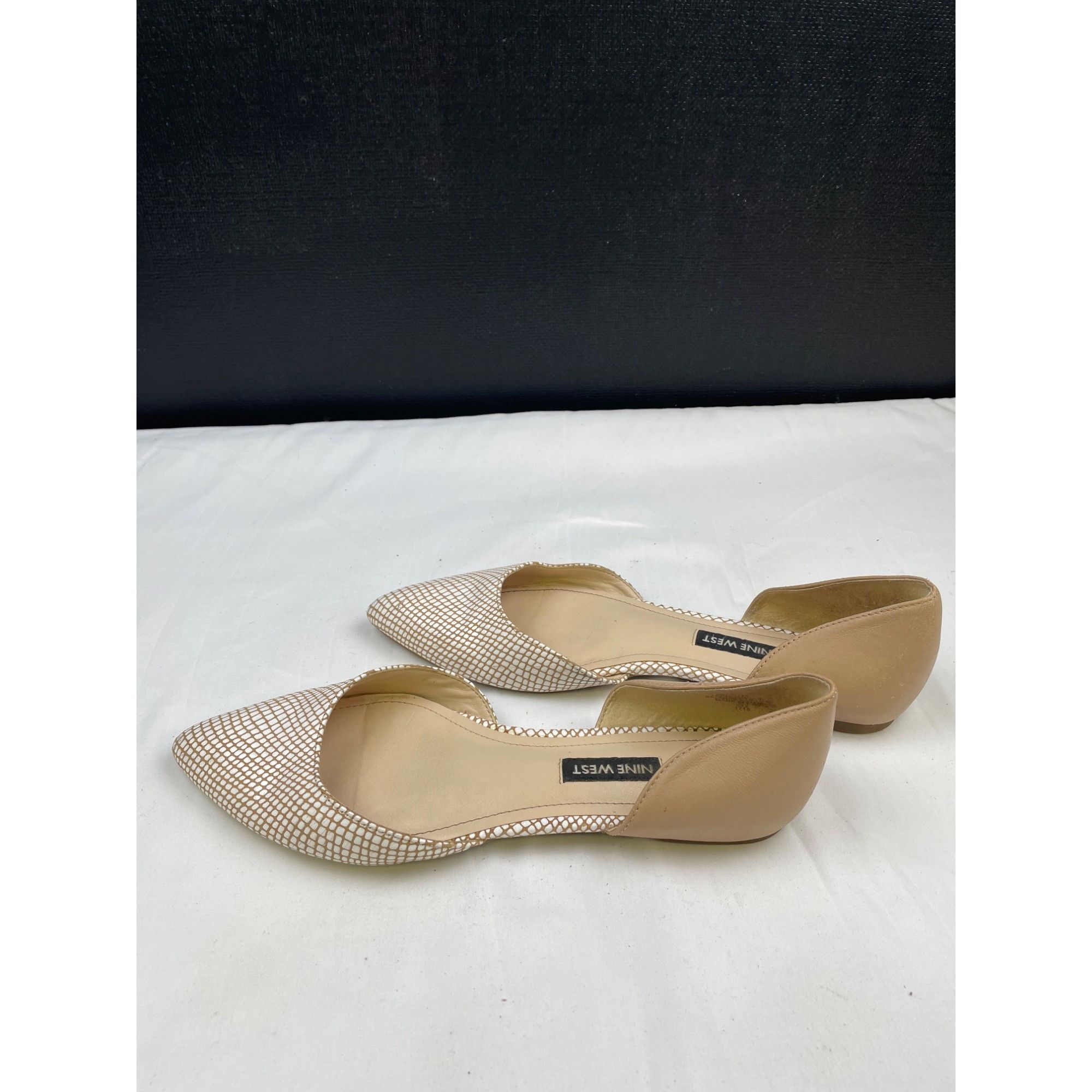 Nine West Nine West Women's Starship Leather Tan Point Toe Flats/Shoes Size US 7.5 / IT 37.5 - 3 Thumbnail