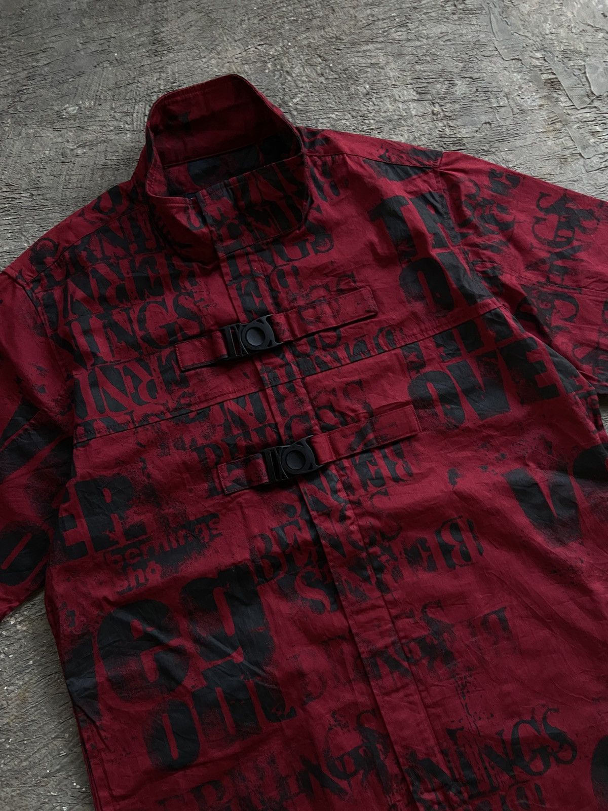 20471120 2000s Berning Sho - Vkei Style Poem Belt Zipper Shirt Size US M / EU 48-50 / 2 - 2 Thumbnail