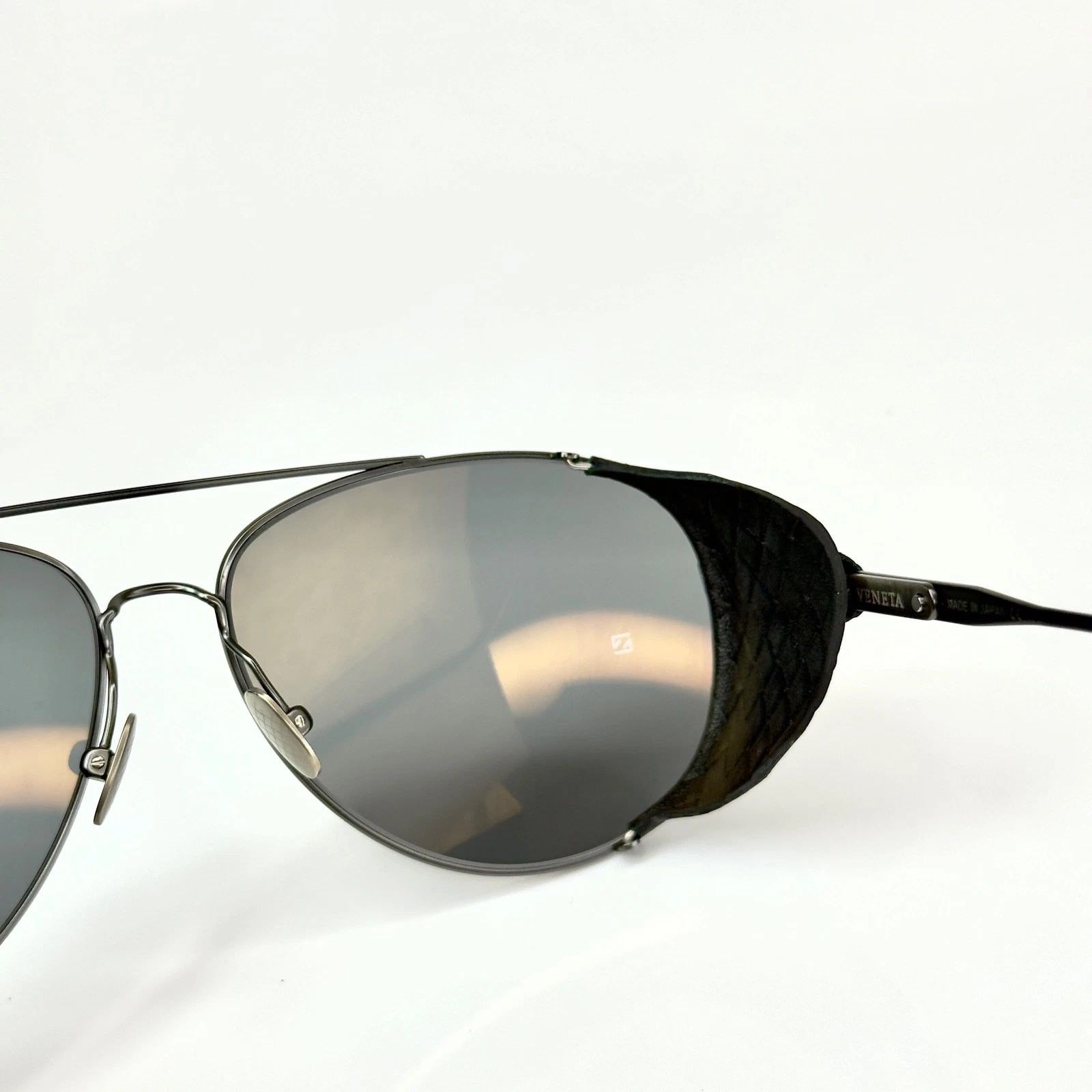 Bottega Veneta BOTTEGA VENETA BV0041S 0041 Titanium Leather Sunglasses Size ONE SIZE - 4 Thumbnail