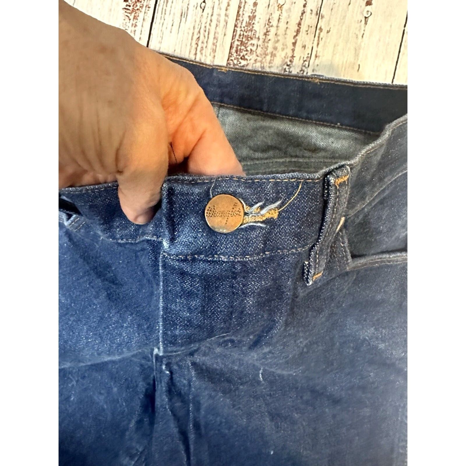 Wrangler VINTAGE Wrangler Denim Jeans 31 x 32 USA Made 13MVZ Cotton Cowboy Wrangler Cowboy Cut Jeans Mens Blue 31x32 Denim Size US 31 - 3 Thumbnail