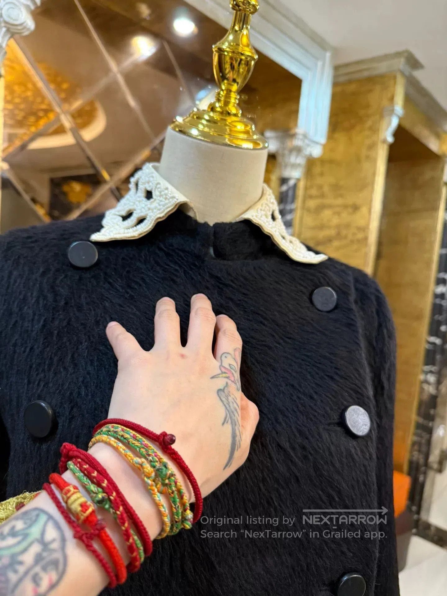 Valentino Valentino Alpaca Fur Studded Collar Coat. Size US M / EU 48-50 / 2 - 4 Thumbnail