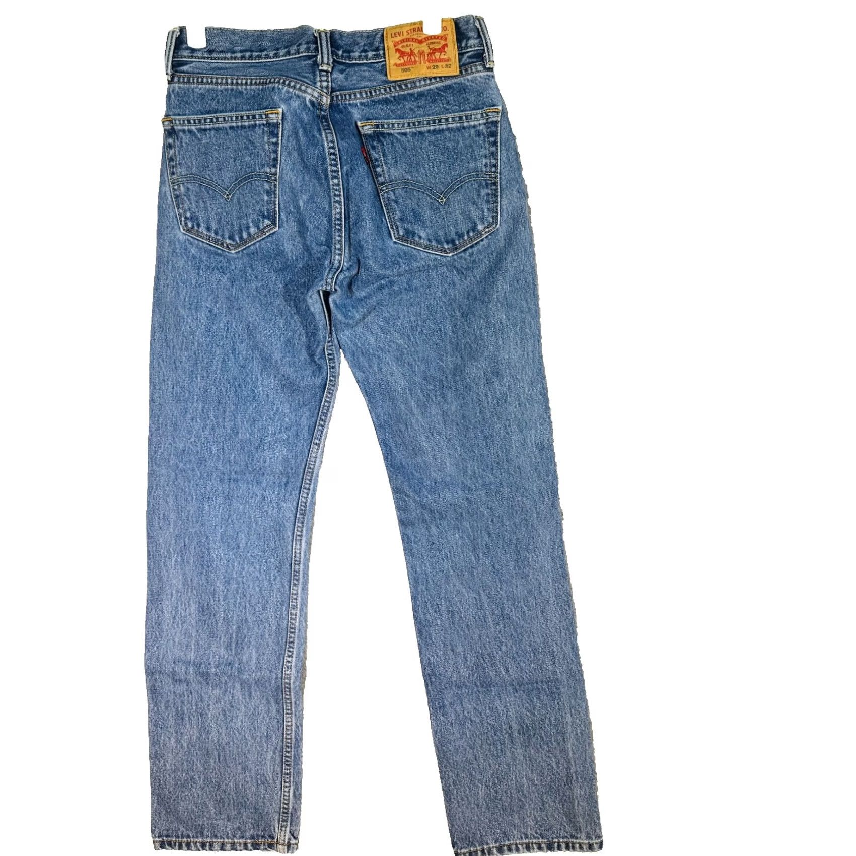 Levi's VINTAGE Levi's 505 Jeans Mens 29x32 Blue Light Wash Straight Denim Mid Rise Size US 29 - 2 Thumbnail