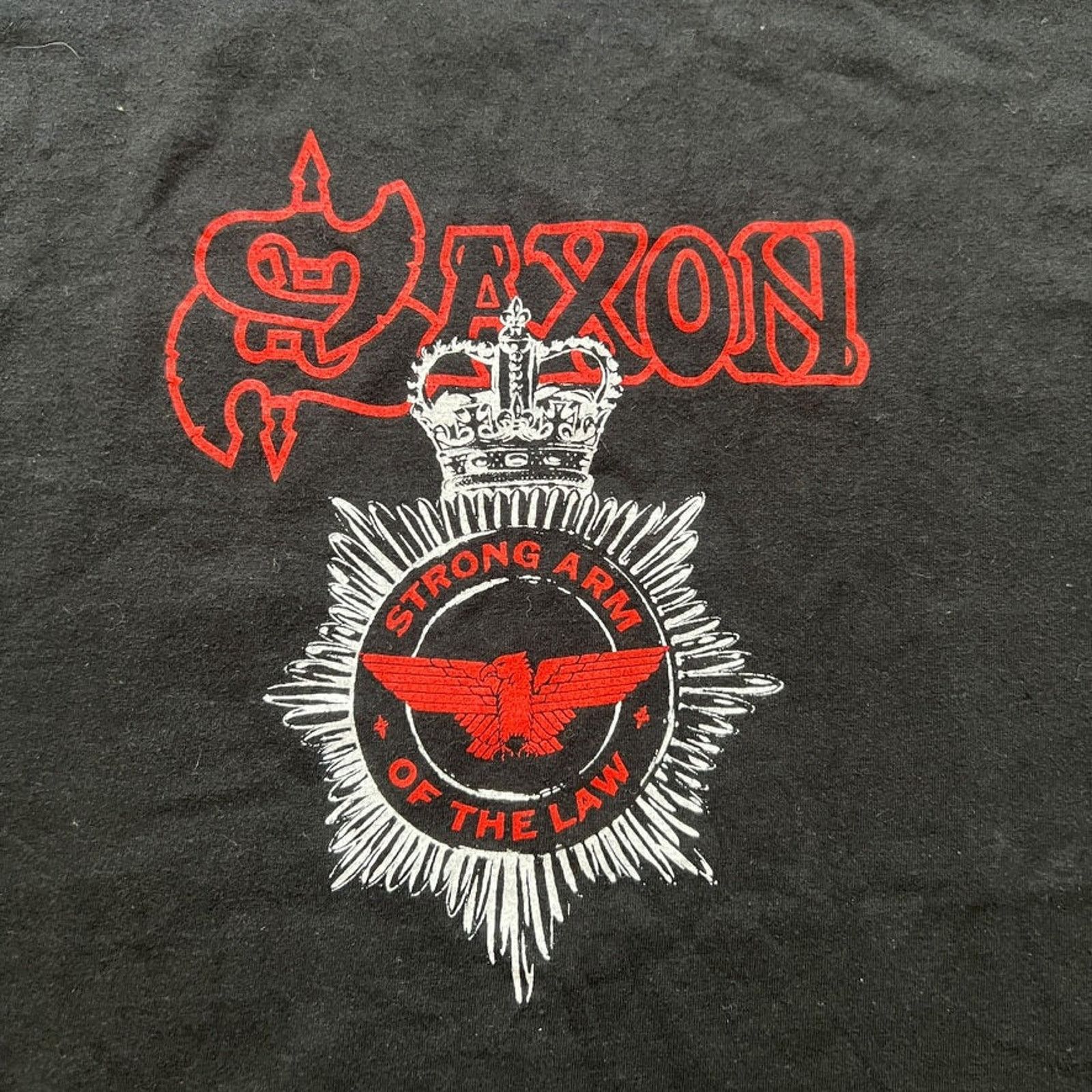 Band Tees Saxon Band Strong Arm Of The Law Y2K Vintage T-Shirt Size XL Size US XL / EU 56 / 4 - 2 Thumbnail