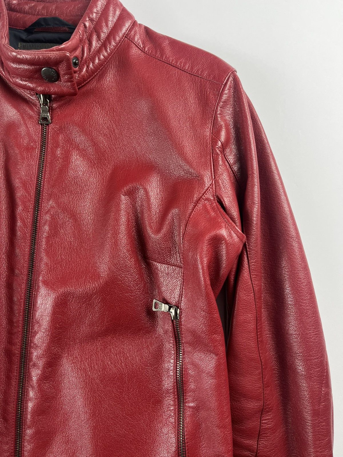 Prada Prada Padded Elbows Red Leather Motor Jacket SS 2000 Size S / US 4 / IT 40 - 4 Thumbnail