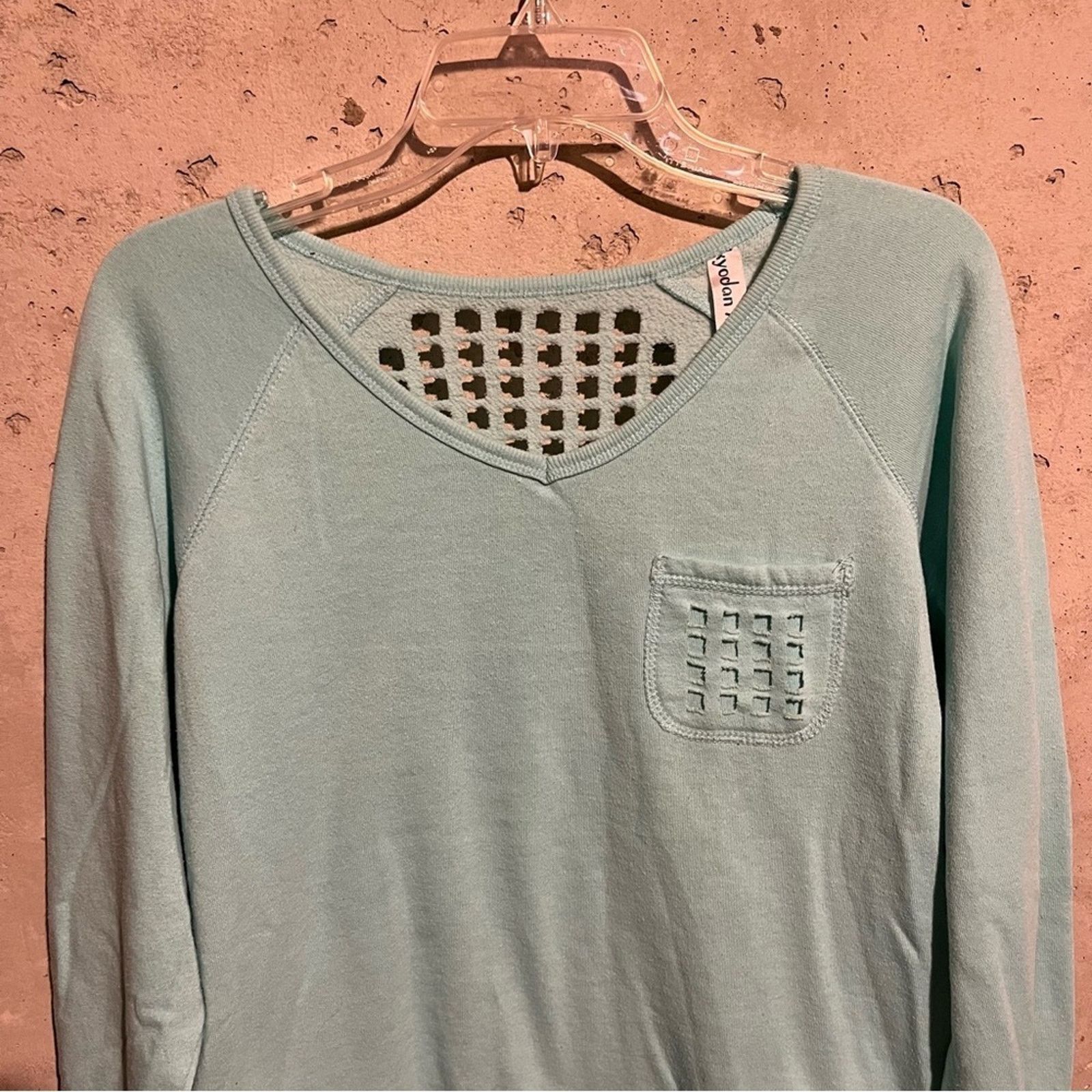 Kyodan Kyodan Women's Sweater Size Large Blue Open Mesh Back Size L / US 10 / IT 46 - 2 Thumbnail