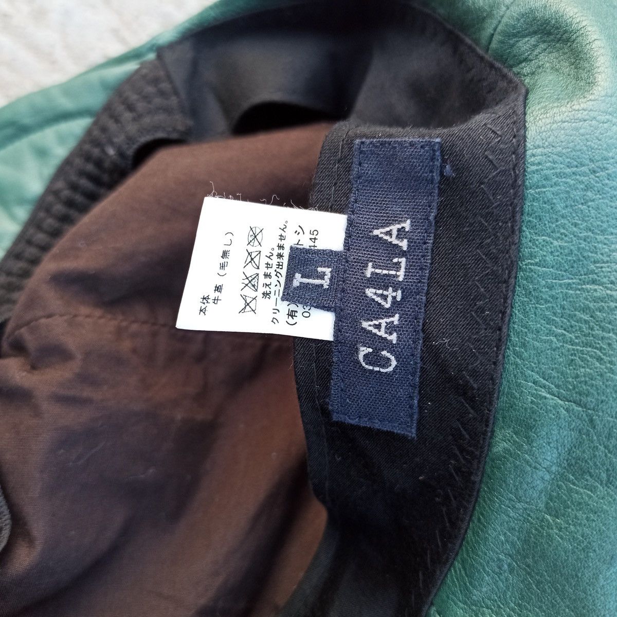 CA4LA × Leather Leather. Forest green flatcap by CA4LA Size 34 - 16 Thumbnail