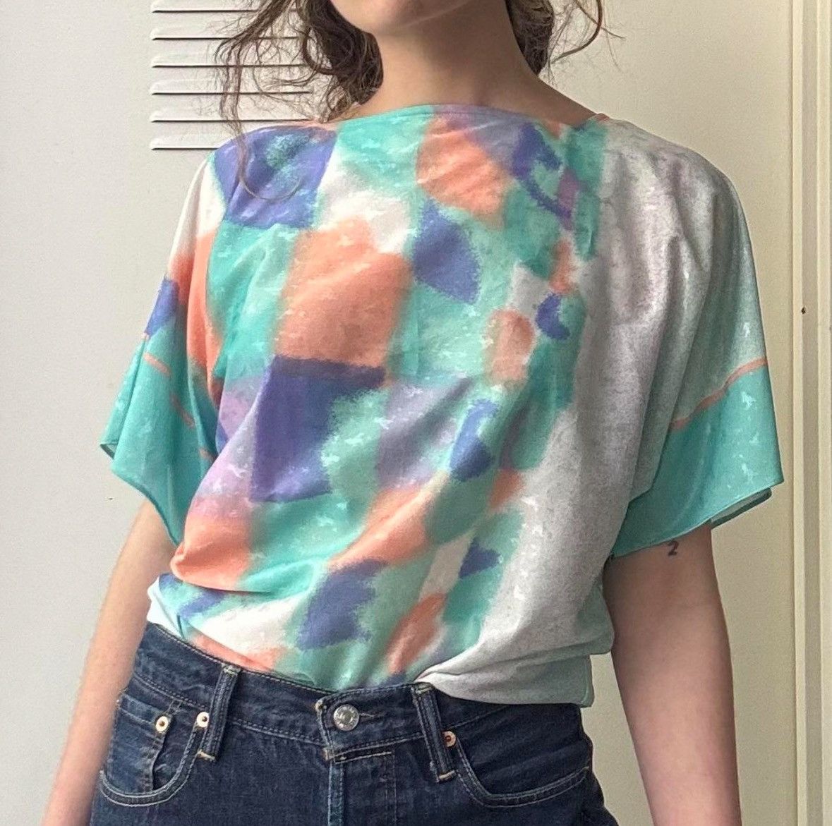 Other TRUE VINTAGE 80s AVANT GARDE PULLOVER TOP Size M / US 6-8 / IT 42-44 - 7 Thumbnail