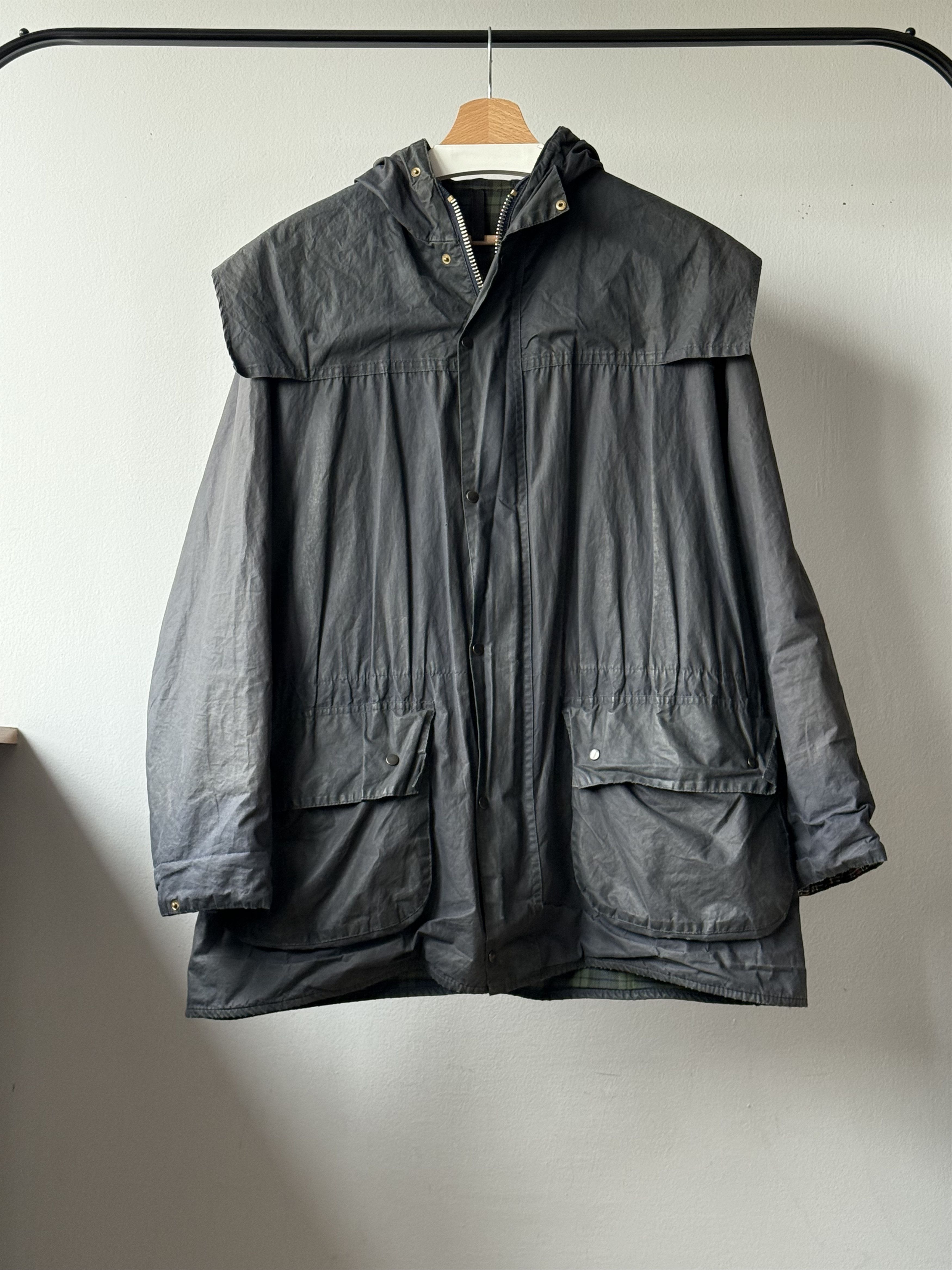 Barbour Vintage Barbour A6 Lined Durham Waxed Cotton Hooded Jacket Size US M / EU 48-50 / 2 - 1 Thumbnail