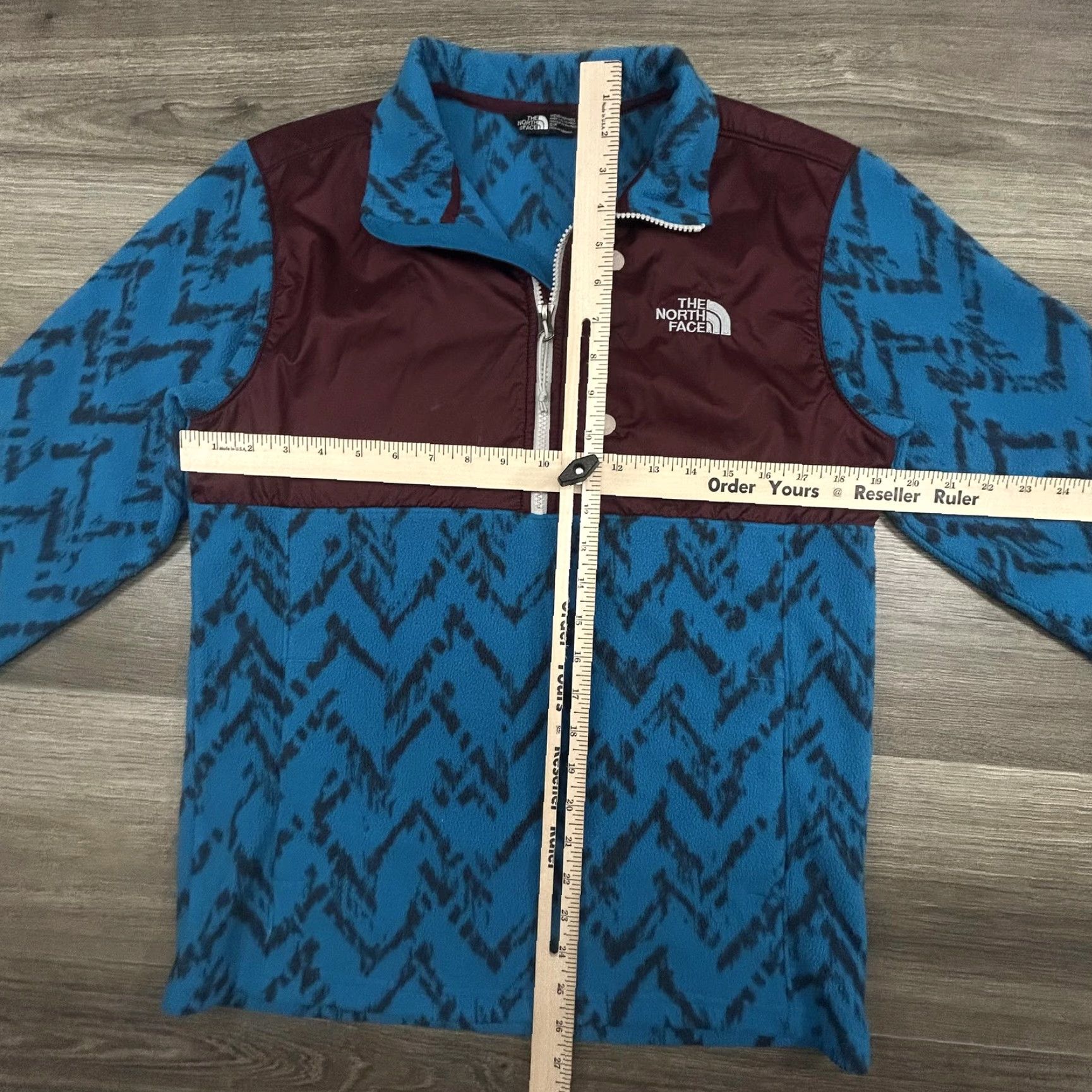 The North Face The North Face Jacket Mens Small Blue Burgundy 1/4 Zip Fleece Aztec Geometric Size US S / EU 44-46 / 1 - 6 Thumbnail