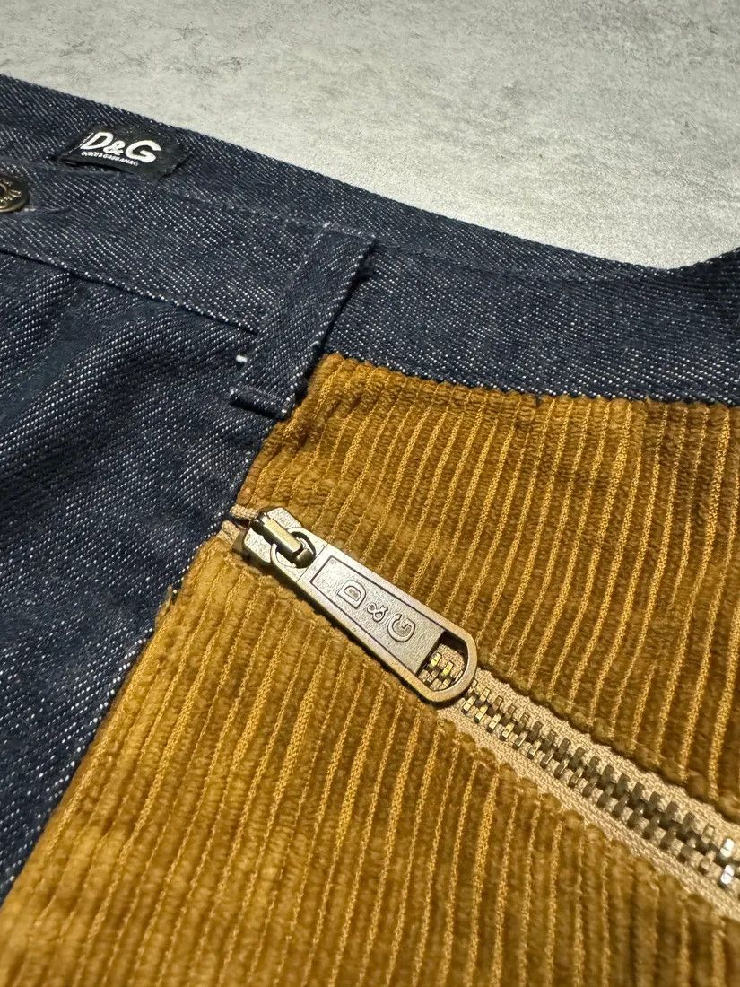Dolce & Gabbana × Vintage 2000s Dolce & Gabbana Brut Denim Jeans & Velvet Hybride Pants Size US 30 / EU 46 - 8 Thumbnail