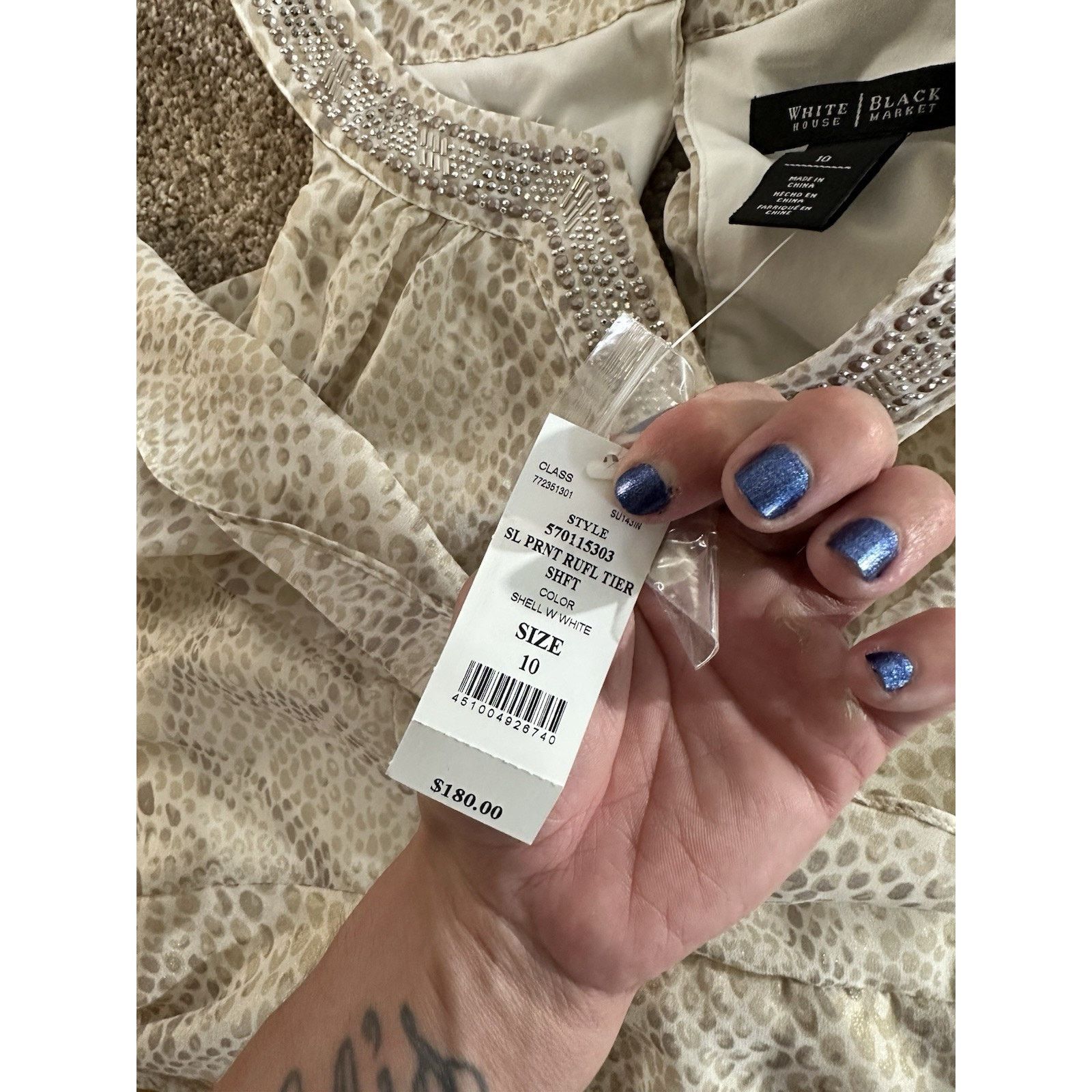 White House Black Market NWT White House Black Market Tiered Shift Dress Size 10 Size L / US 10 / IT 46 - 7 Thumbnail