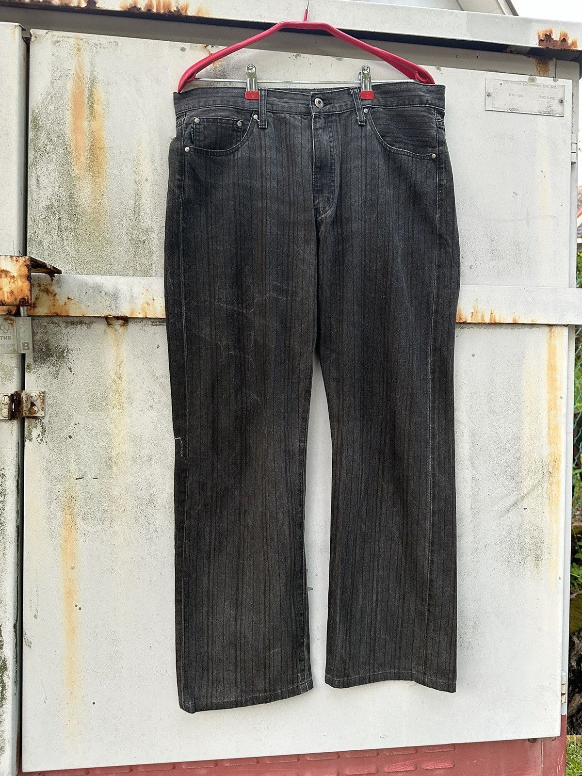 Paul Smith 👹Paul Smith Thrashed Striped Baggy Jeans Size US 33 - 7 Thumbnail