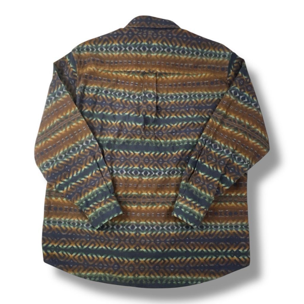 Woolrich Woolen Mills Vintage Woolrich Deep Navy Blanket Stripe Aztec Western Flannel Button Front Size Extra Large Size US XL / EU 56 / 4 - 3 Thumbnail