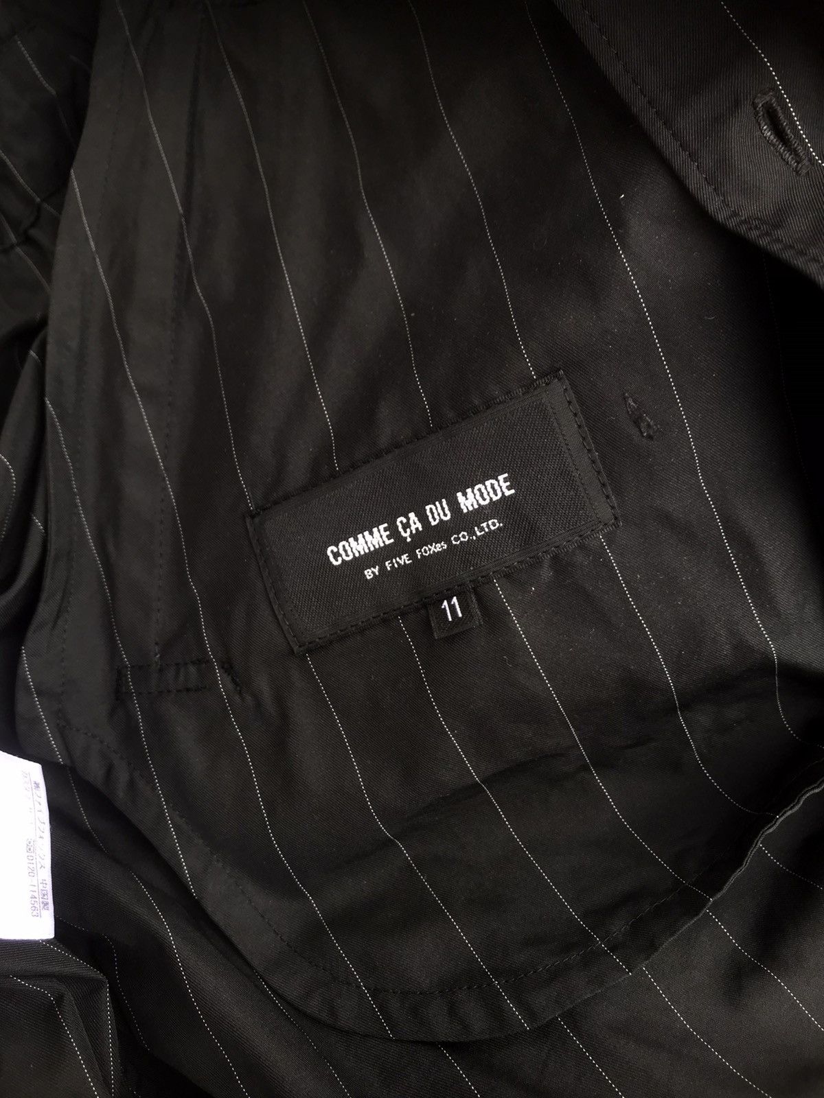 Comme Ca Ism × Designer × Japanese Brand Comme Ca Du Mode Japan Pinstripe Fleece Lined Zipper Coat Size M / US 6-8 / IT 42-44 - 9 Thumbnail