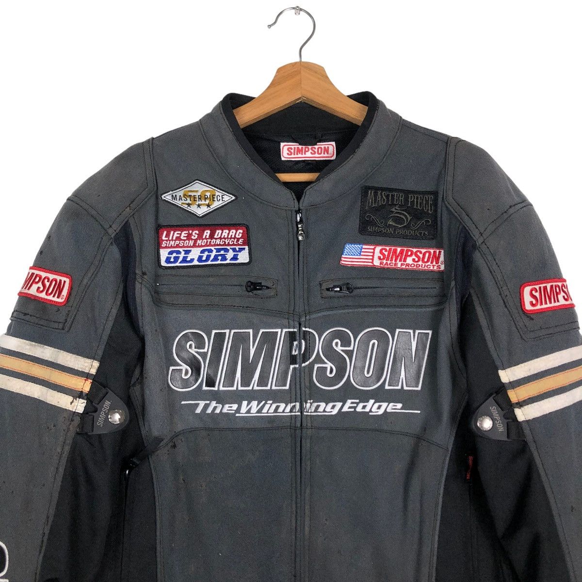 Hein Gericke 🔥VINTAGE DRAG RACING BIKER MOTORCROSS SIMPSON BIG LOGO Size US L / EU 52-54 / 3 - 3 Thumbnail