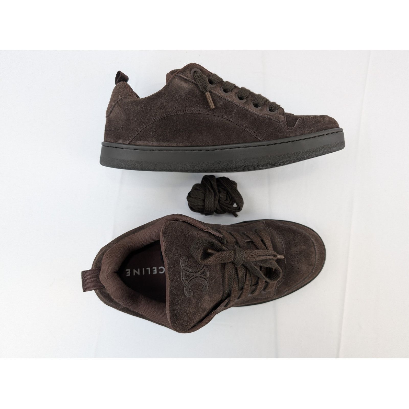 Celine o1rshd1 Suede Calfskin & Mesh Huntington Low top Sneakers Size US 10 / EU 43 - 1 Thumbnail