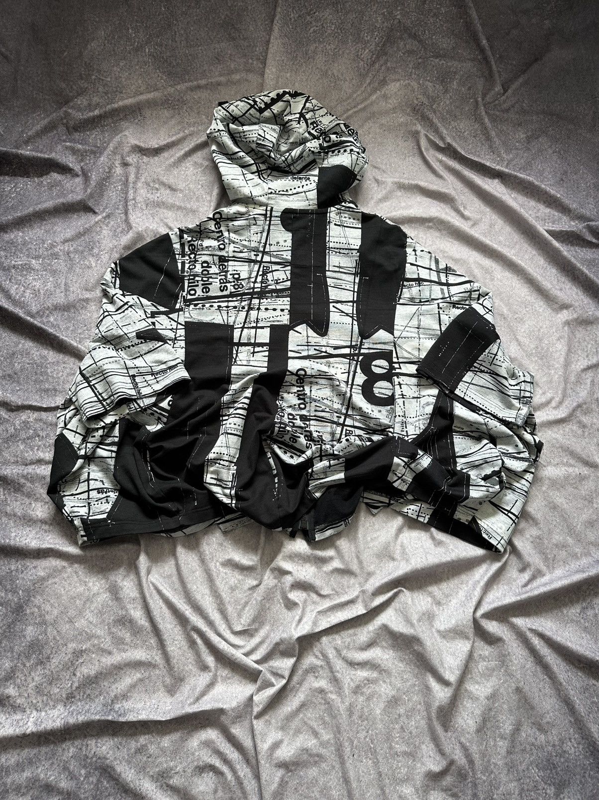 Rundholz RUNDHOLZ BLACK LABEL Patterned Zip Hoodie Black / White Size ONE SIZE - 11 Thumbnail