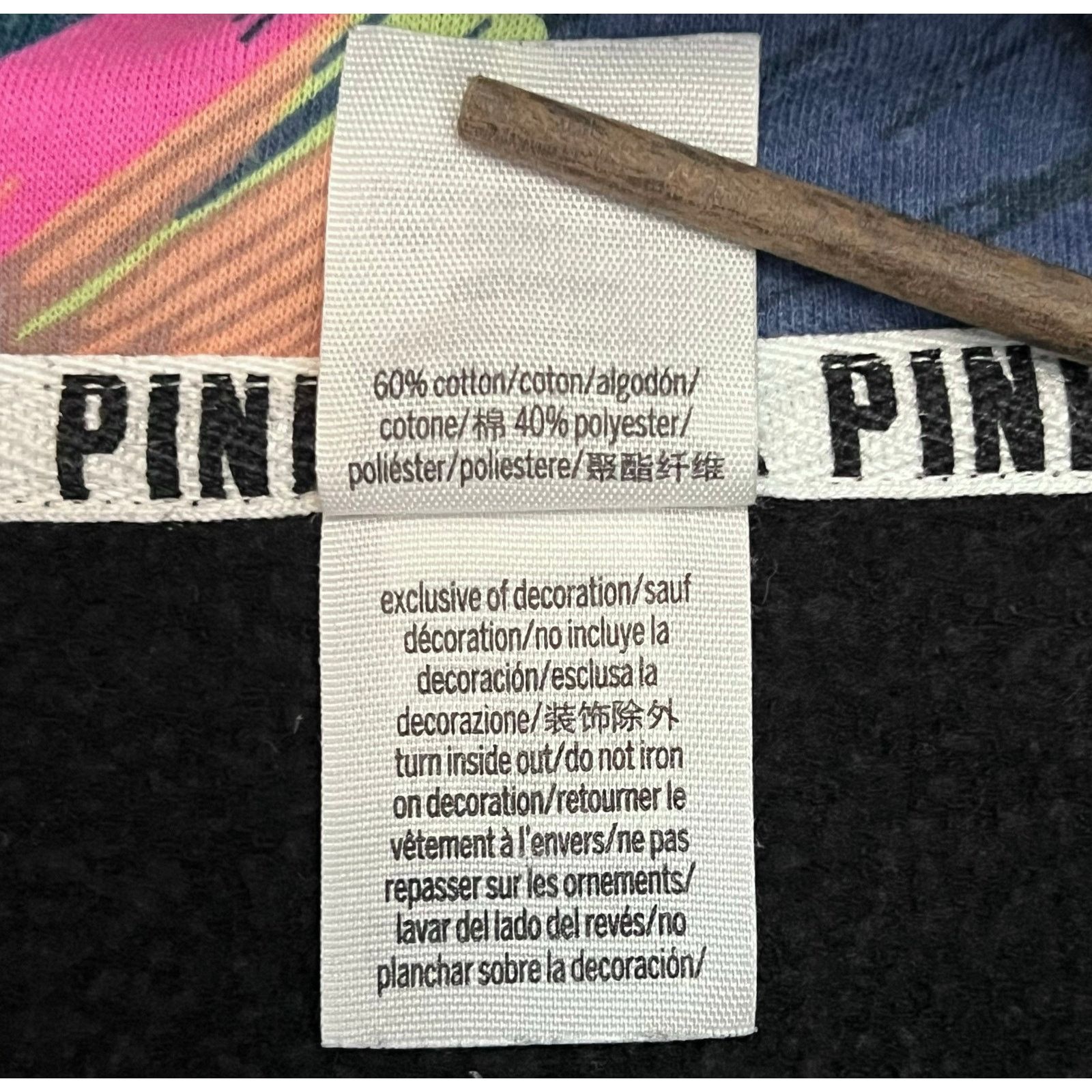 Pink Victoria’s Secret PINK Black Pullover Sweatshirt - Size M Size M / US 6-8 / IT 42-44 - 10 Thumbnail