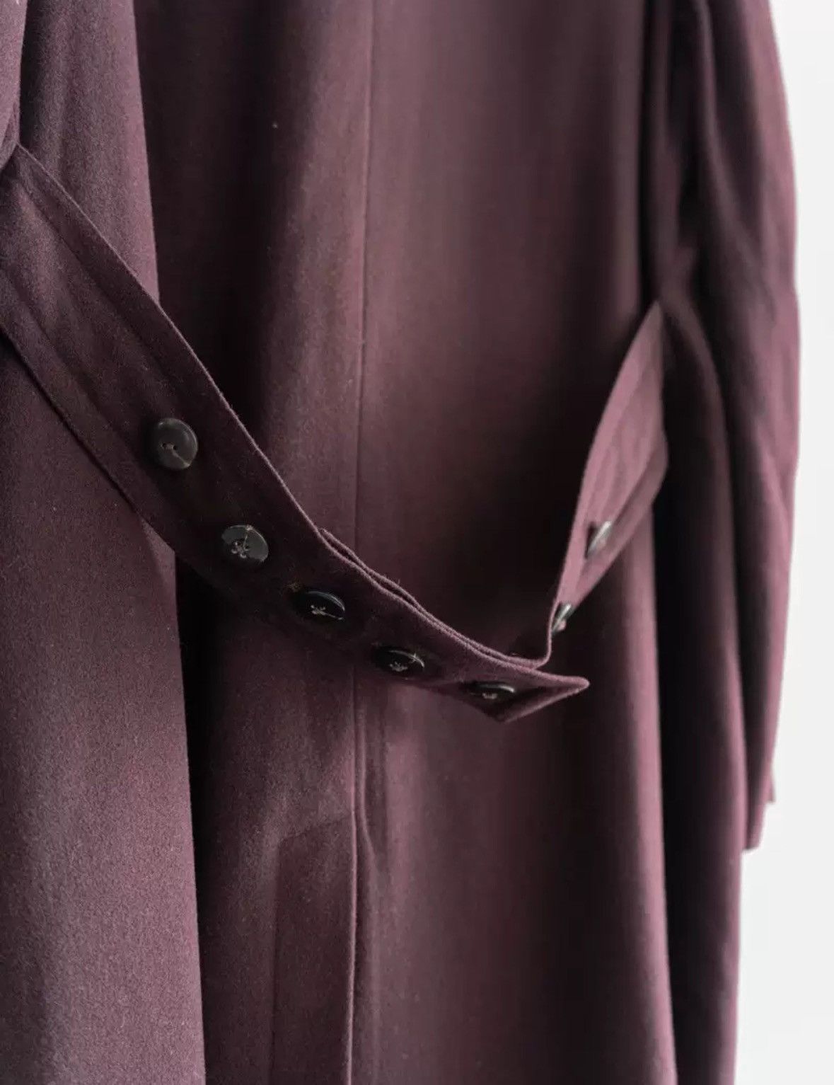 Yohji Yamamoto Yohji Yamamoto 92aw Wine Red Double breasted Belt Coat Size US M / EU 48-50 / 2 - 4 Thumbnail