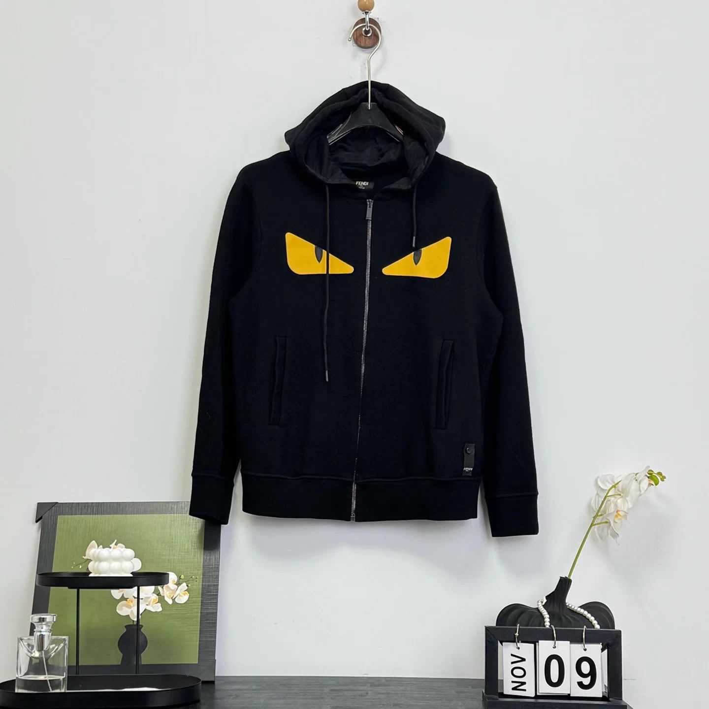 Fendi Fendi Monster Wool Blend Zip-Up Hoodie Jacket, Size 48, Size US L / EU 52-54 / 3 - 1 Thumbnail