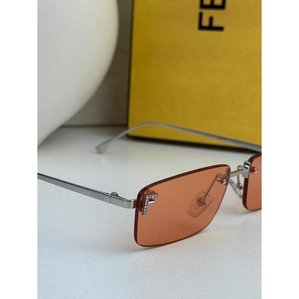 Fendi NEW Fendi FE4172US First Rimless Orange Square Sunglasses Size ONE SIZE - 5 Thumbnail